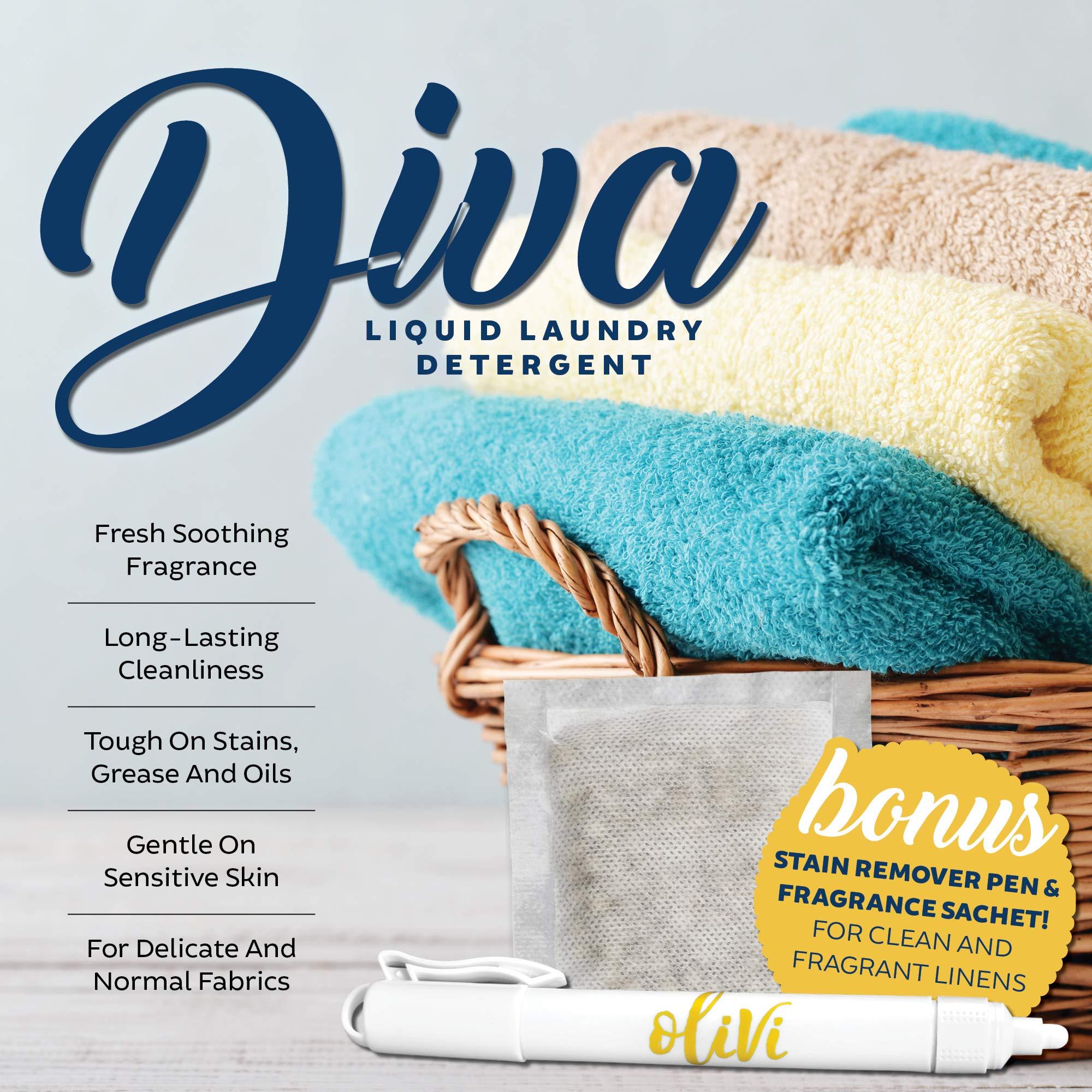 Tyler DIVA Glamorous Wash Laundry Detergent - 1 Gallon - With Olivi Stain Remover Pen - Fresh Scented Sachet - Laundry Detergent For Washing - Image 2