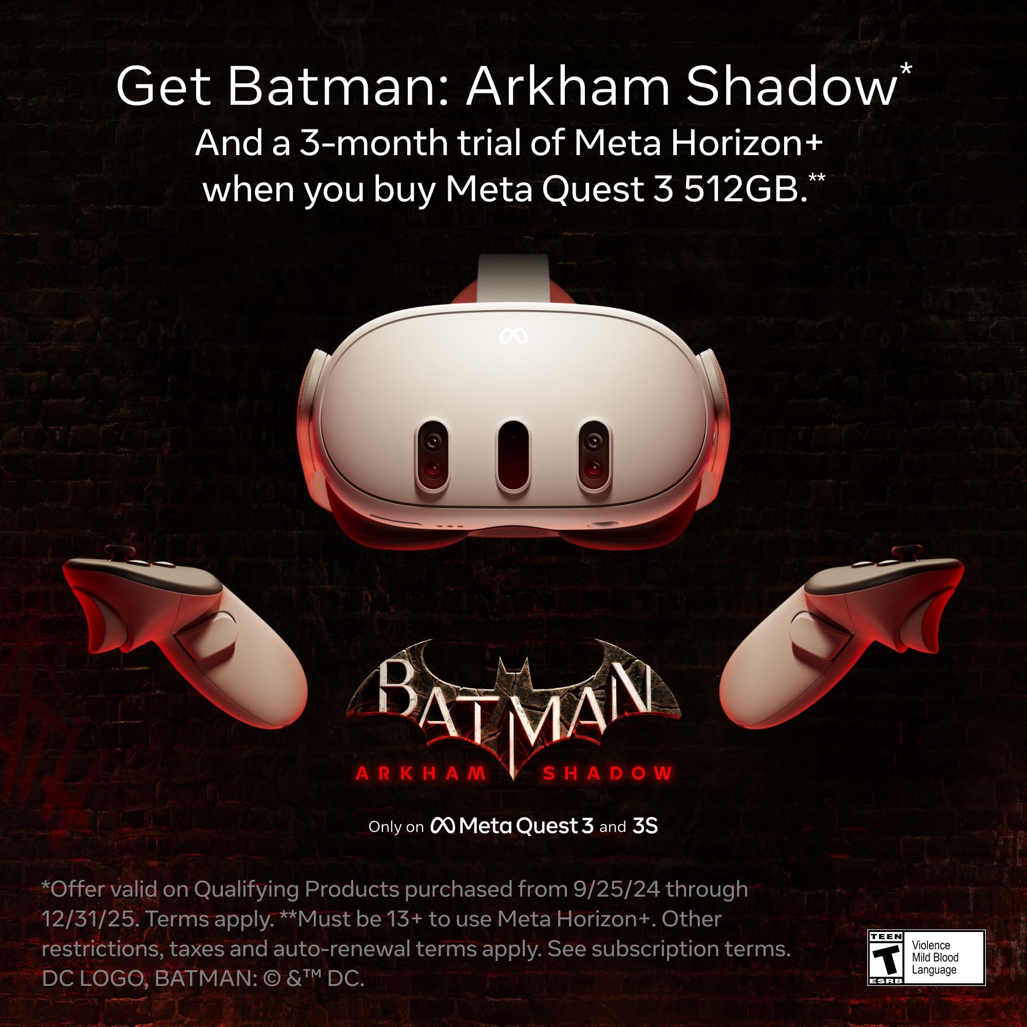 Meta Quest 3 512GB — Ultimate Mixed Reality Experiences — Get Batman: Arkham Shadow and a 3-Month Trial of Meta Horizon+ Included - Image 2