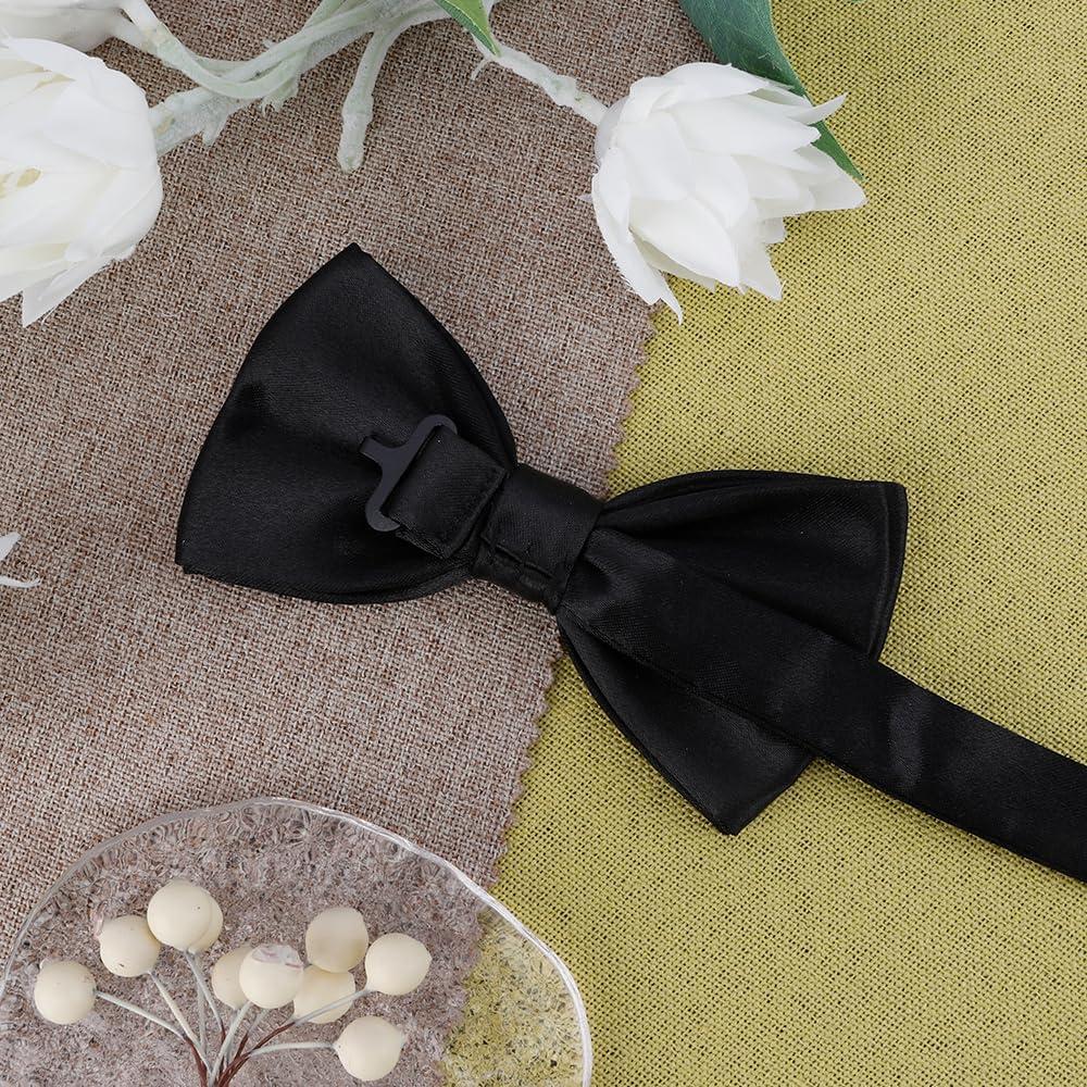 Bluckincle Bow Ties for Men,Mens Bow Tie,Black Ties for Men,Black Tie Adjustable Solid Color Pre-tied for Boy Party Wedding - Image 7