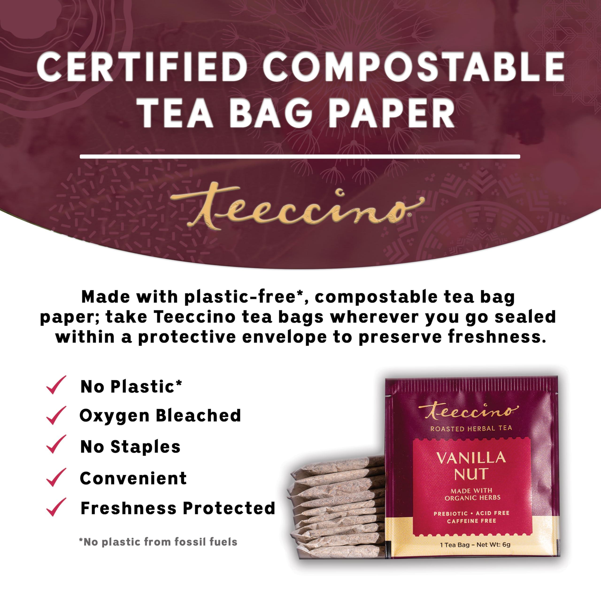 Teeccino Vanilla Nut Herbal Tea - Rich & Roasted Herbal Tea That’s Caffeine Free & Prebiotic For Natural Energy, 10 Tea Bags - Image 9