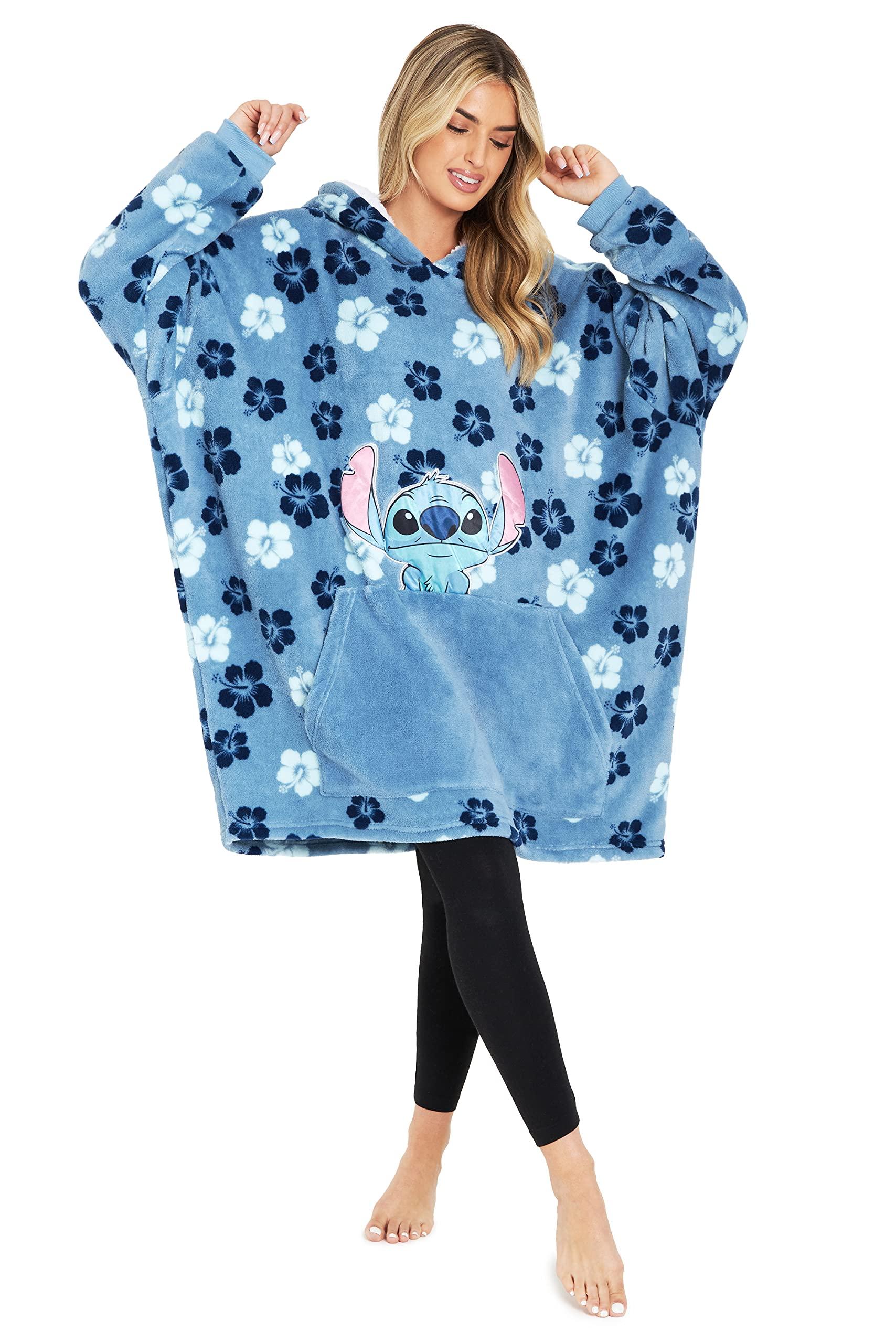 Disney Stitch Blanket Hoodie for Women Warm Fleece Wearable Blanket Stitch Gifts - Image 1
