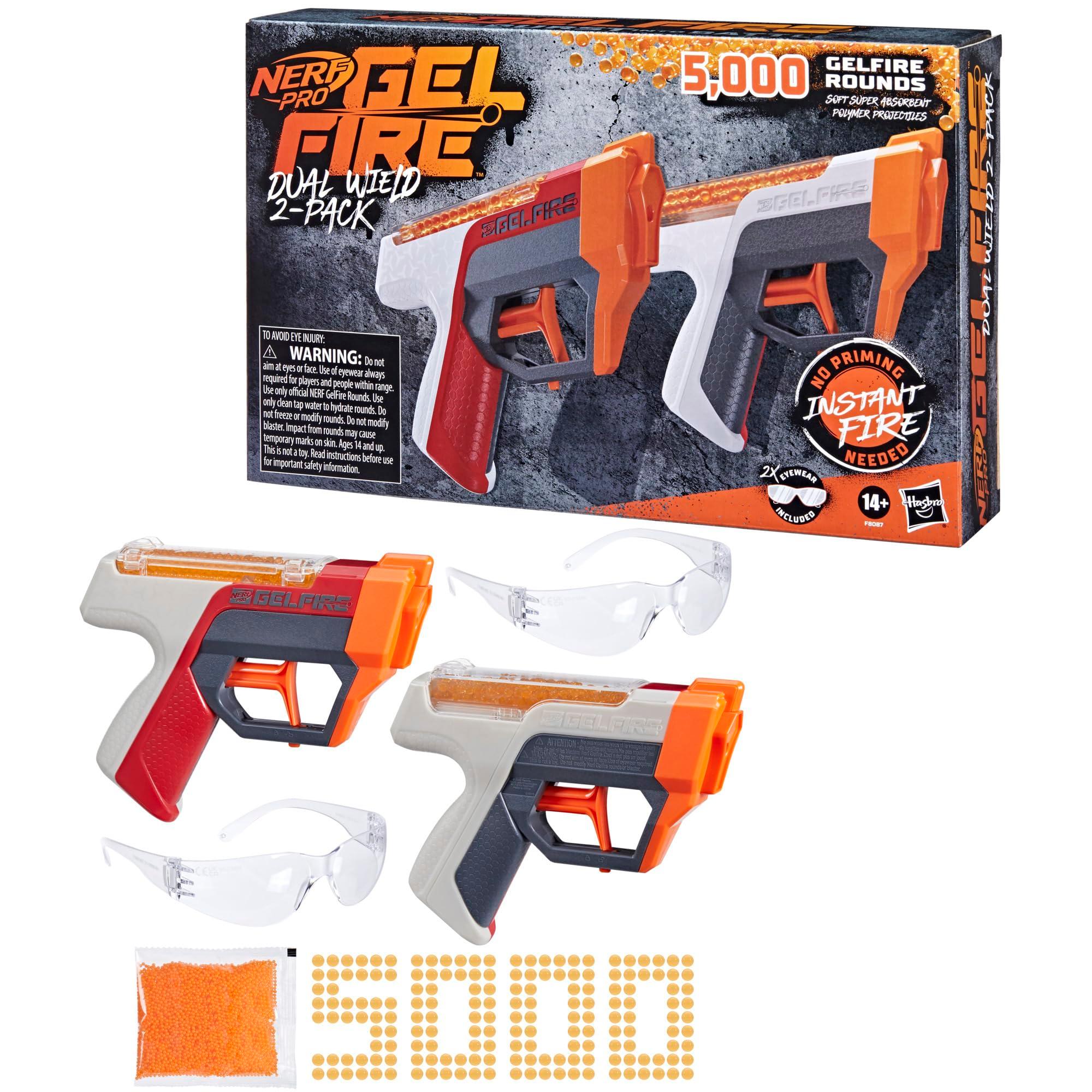 NERF Pro Gelfire Dual Wield Pack, 2 Blasters, No-Prime Firing, 5000 Gelfire Rounds, 2X 100 Round Integrated Hoppers, 2 Eyewear, Ages 14 & Up - Image 10