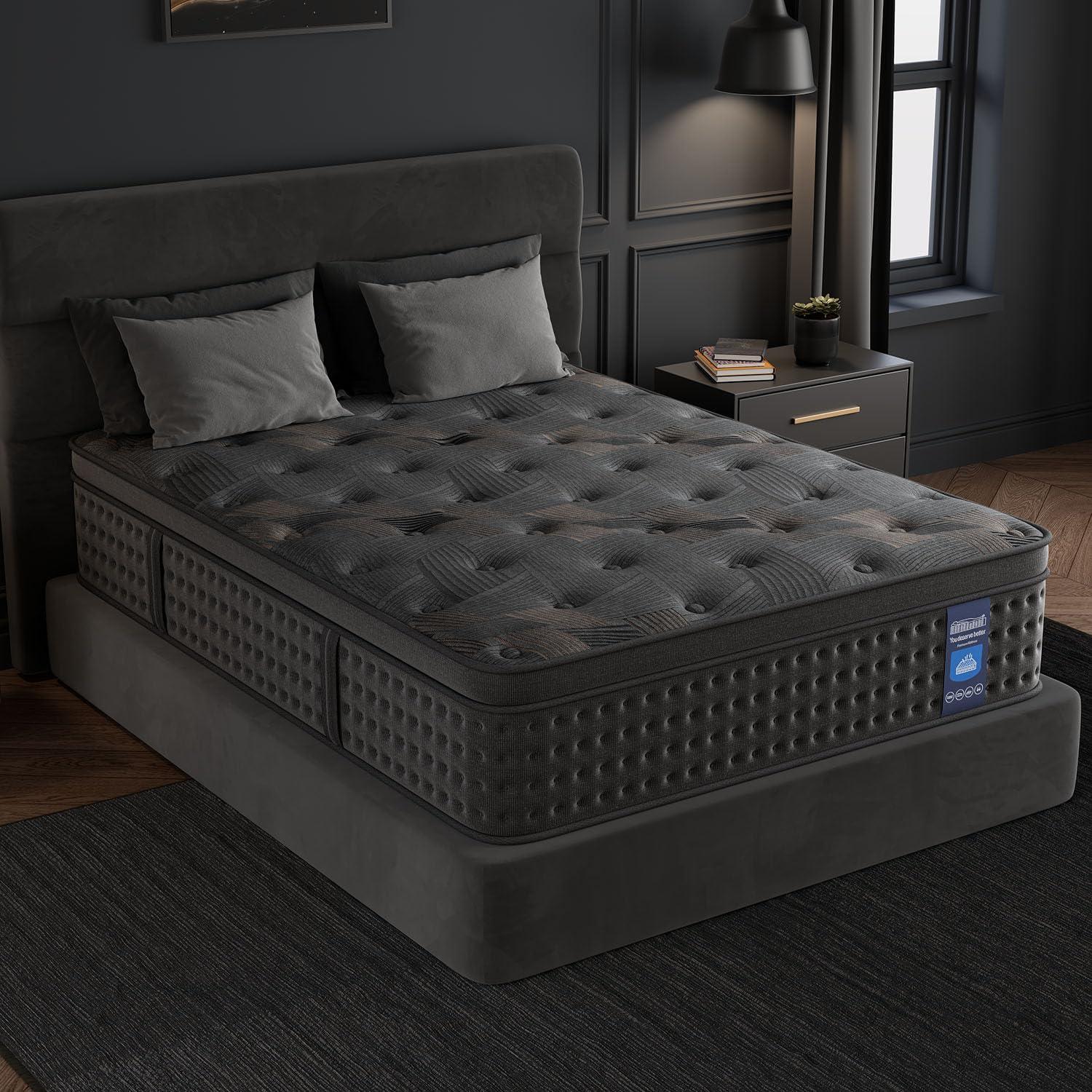 Huwesal Queen Mattress,10 Inch Hybrid Queen Mattresses with Memory Foam & Pocket Spring,Superior Hybrid Mattress with Gel Memory Foam or Back & Lumbar Support,100 Night Trial, Fiberglass Free.