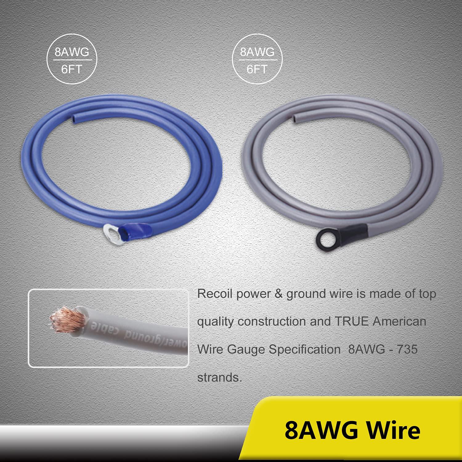 Recoil RC4D True 4 Gauge Car Audio Dual Amplifiers CCA Wiring Installation Kits with OFC RCA Cable - Image 3