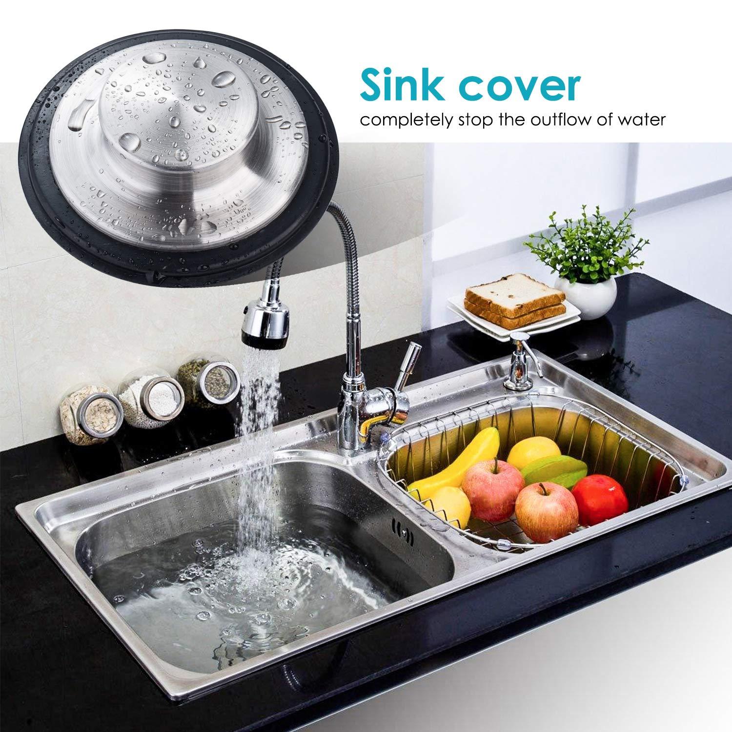 2PCS Kitchen Sink Stopper - Stainless Steel, Large Wide Rim 3.35" Diameter - Fengbao - Image 6