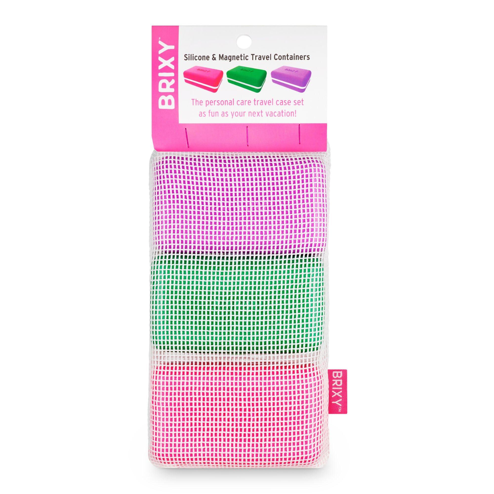 BRIXY Beauty Bar Travel Case Set – 3 Pack Soap Bar Travel Containers, Leakproof Portable Soap Holder, Durable Silicone, Magnetic Seal, TSA Friendly (Pink, Purple, Green) - Image 7
