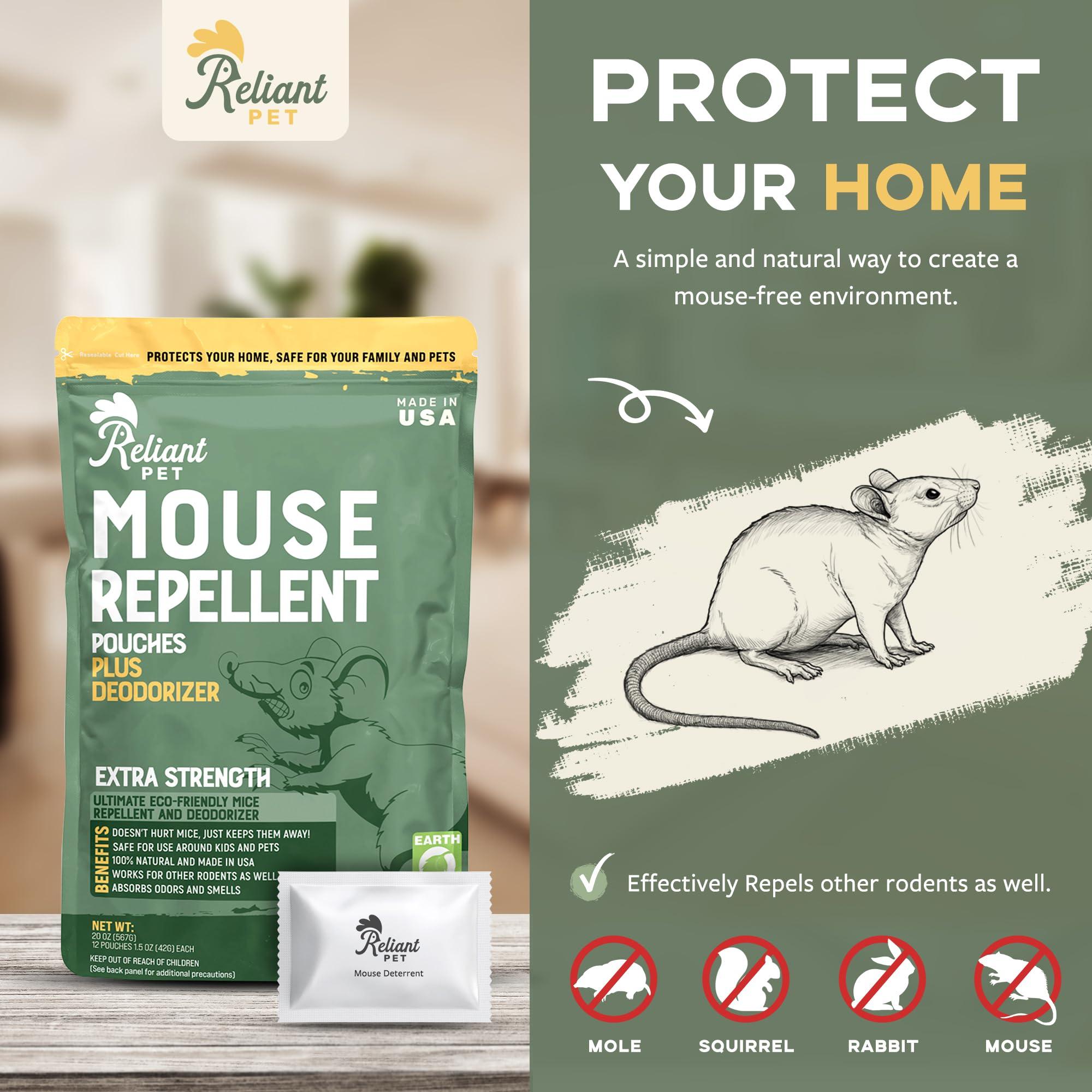 Reliant Pet Mouse Repellent Pouches - Rodent Repellent Made in USA (12 Pouches) - Keep Rodents Out of Cars Engines - Mice Repellent Indoor and Outdoor - Mouse Deterrents That Work with Peppermint Oil - Image 2