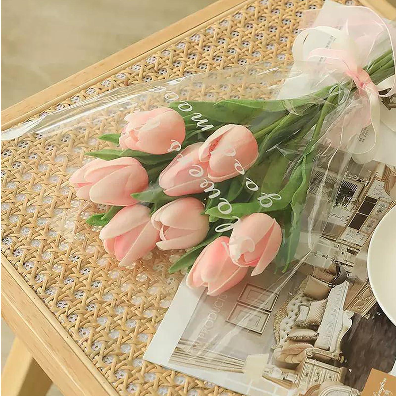Fodofodo 15PCS Artificial Tulips Flowers,Real Touch 14" Silk Fake Tulips,Bulk Fake Flowers,Faux Flowers,Artificial Flowers for Home Kitchen Office Dining Room Wedding Decorations (Colorful) - Image 5