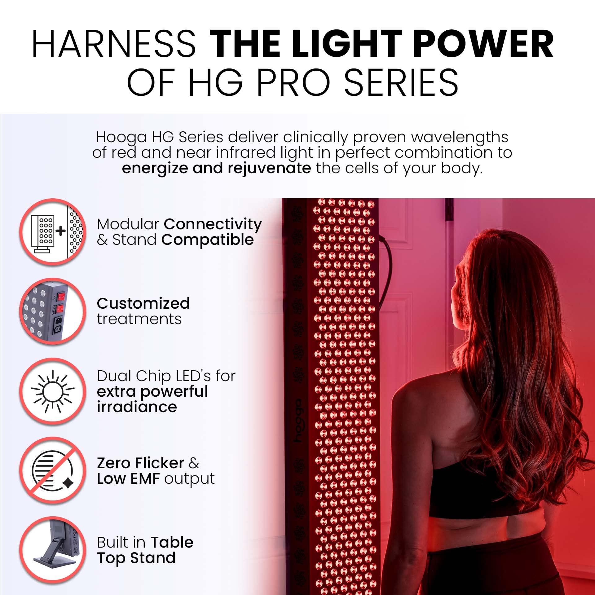 Hooga Red Light Therapy for Face and Body, Red Near Infrared Light with Timer and Stand. 60 Dual Chip LEDs. Flicker Free Clinical Grade Panel for Energy, Pain, Skin, Recovery, Performance. PRO300 - Image 2
