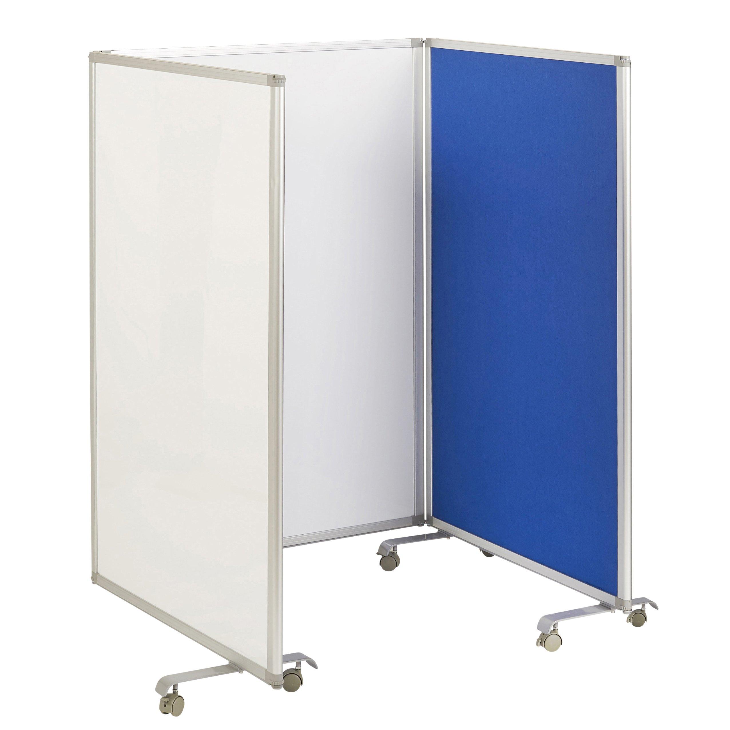 ECR4Kids Mobile Dry-Erase and Flannel Room Divider, 3-Panel, School Supplies, Blue - Image 11