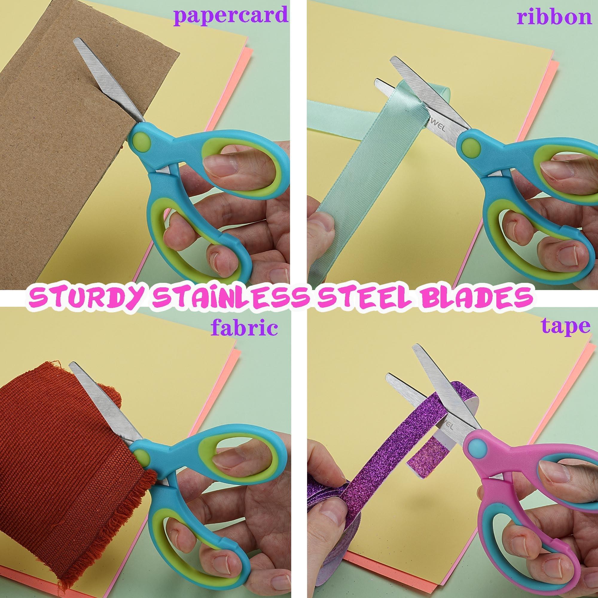 Kids Scissors Bulk, Woswel 36 Pack Safety Blunt Tip Student Scissors, 5 “ Student Scissors with Comfort Grip, Assorted Colors Children Craft Scissors for Cutting Paper Craft Art Supplies - Image 7