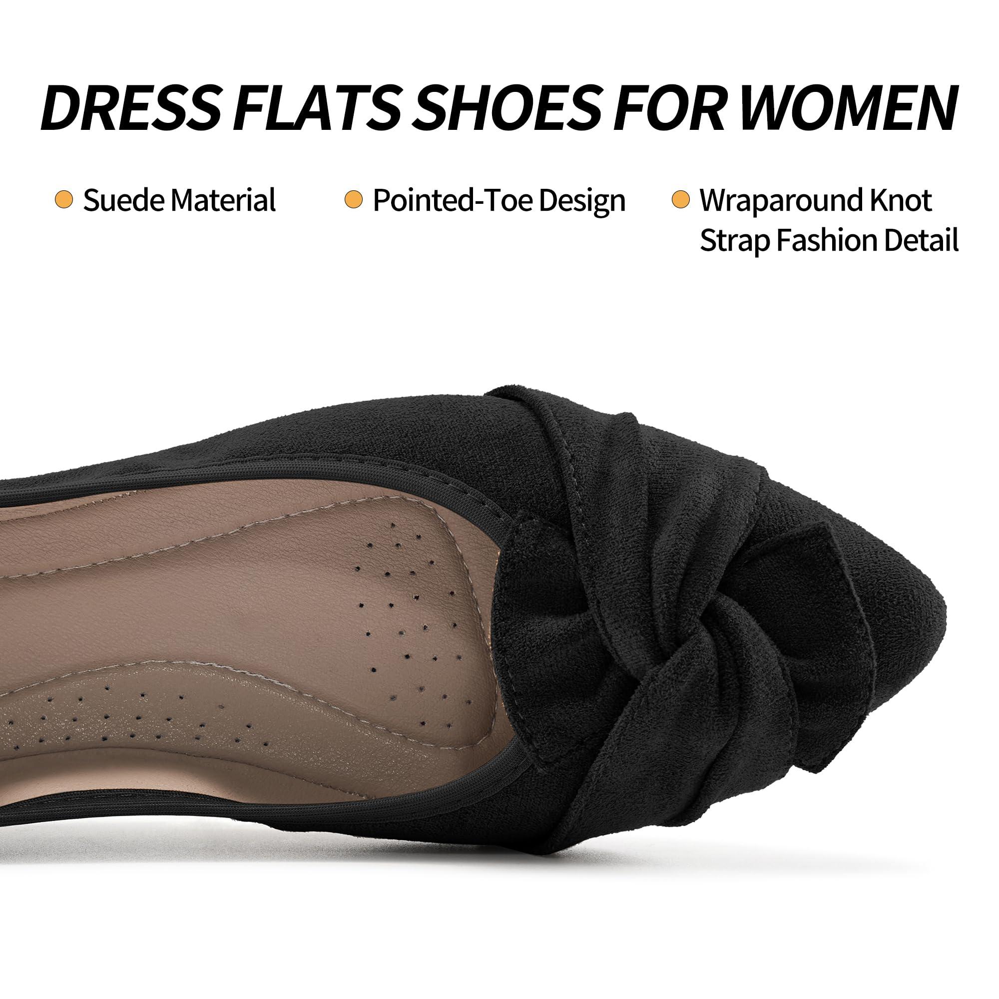 Aomigoct Ballet Flats for Women Dressy: Pointed Toe Comfortable Wedding Womens Flats - Casual Work Walking Shoes - Image 4