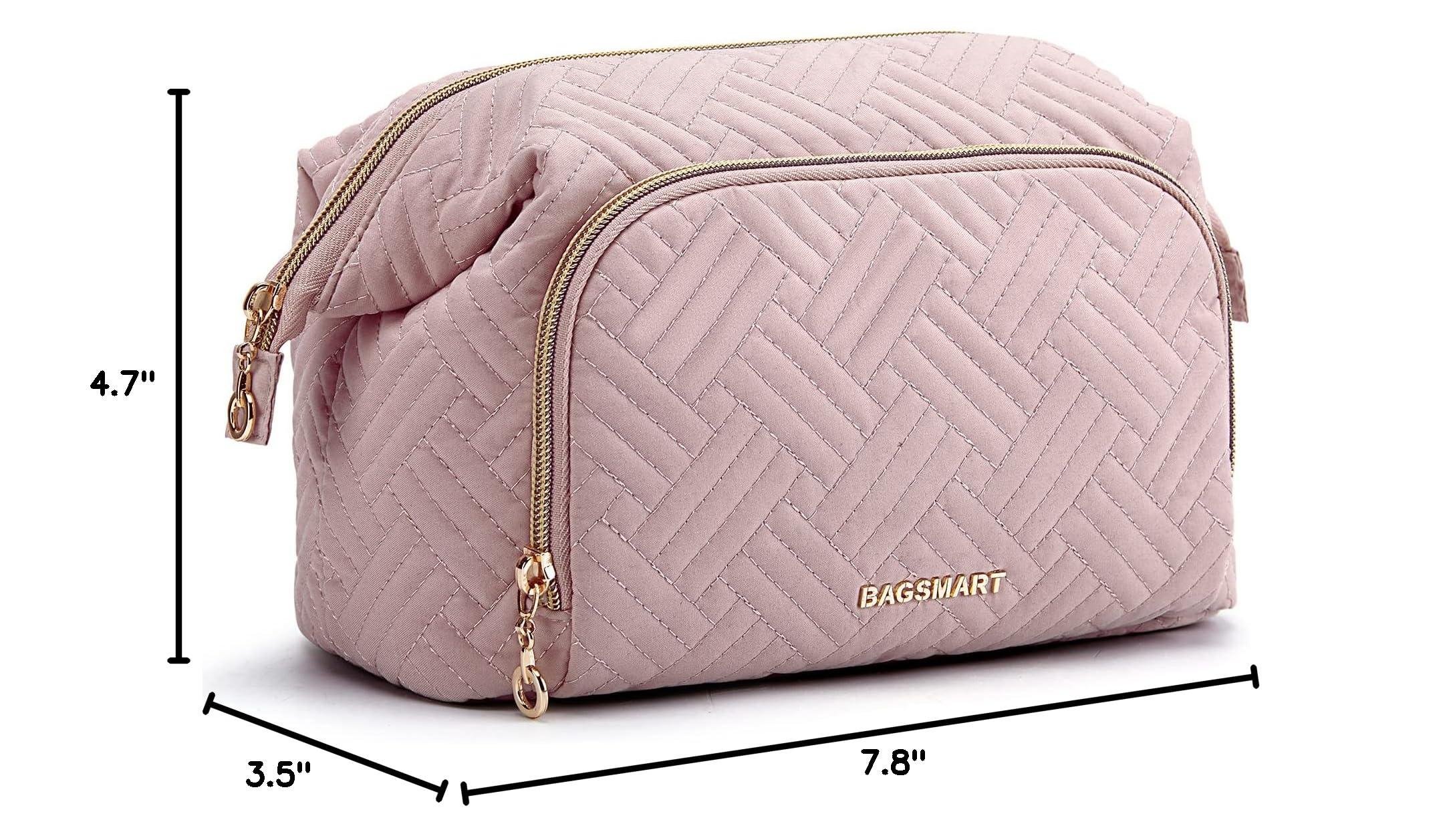 BAGSMART Travel Makeup Bag, Cosmetic Bag Make Up Organizer Case,Large Wide-open Pouch for Women Purse for Toiletries Accessories Brushes - Image 8