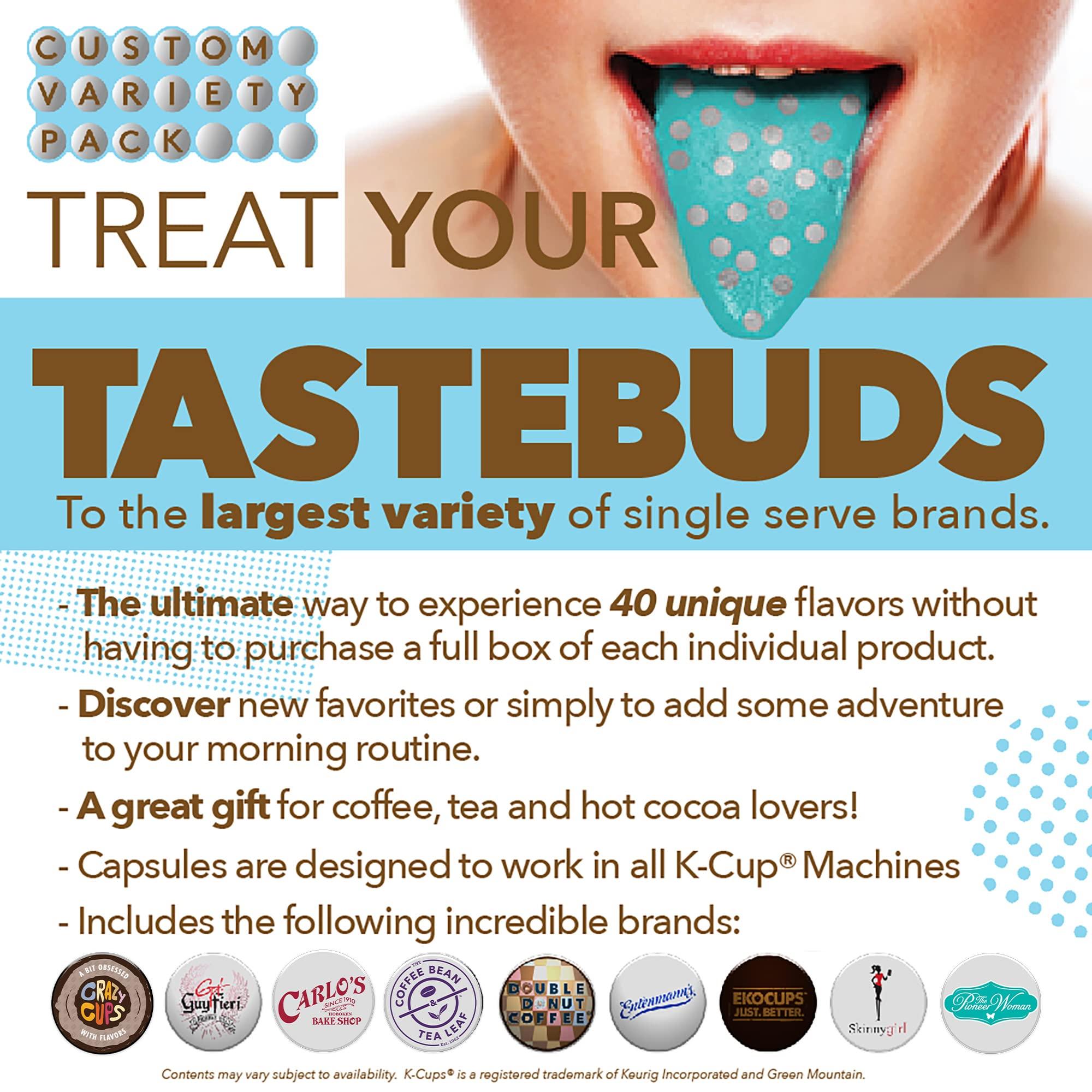 Perfect Samplers Coffee, Tea, Cider,Cappuccino For Keurig K Cups Brewers, Mix 40 Count - Image 3
