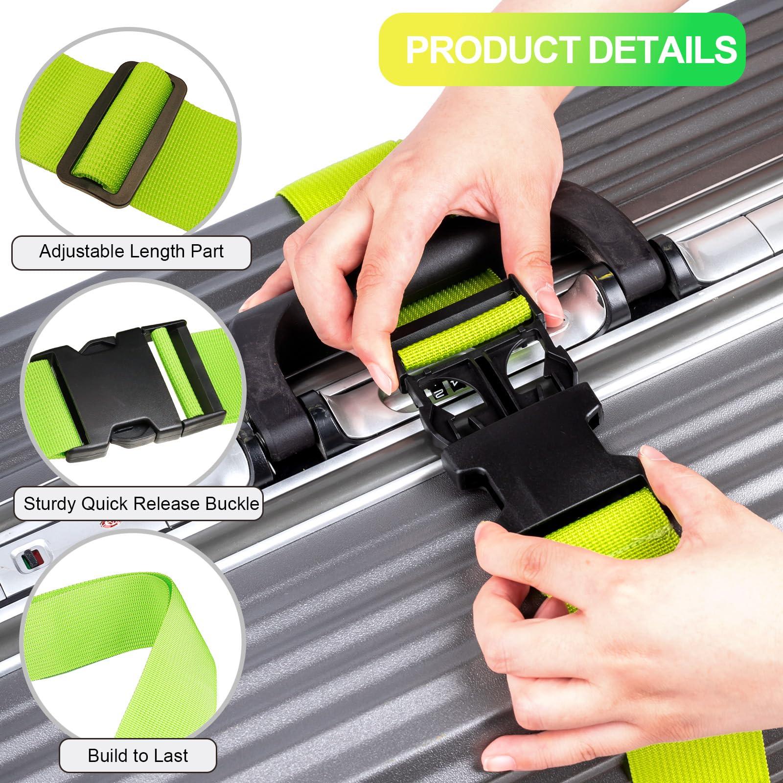 Collwait Luggage Straps for Suitcases TSA Approved, Travel Belt Suitcase Belt, Suitcase Straps TSA Approved, Luggage Belt Strap TSA Approved, Travel Straps for Luggage, Luggage Band Bag Straps 4 Pack - Image 6