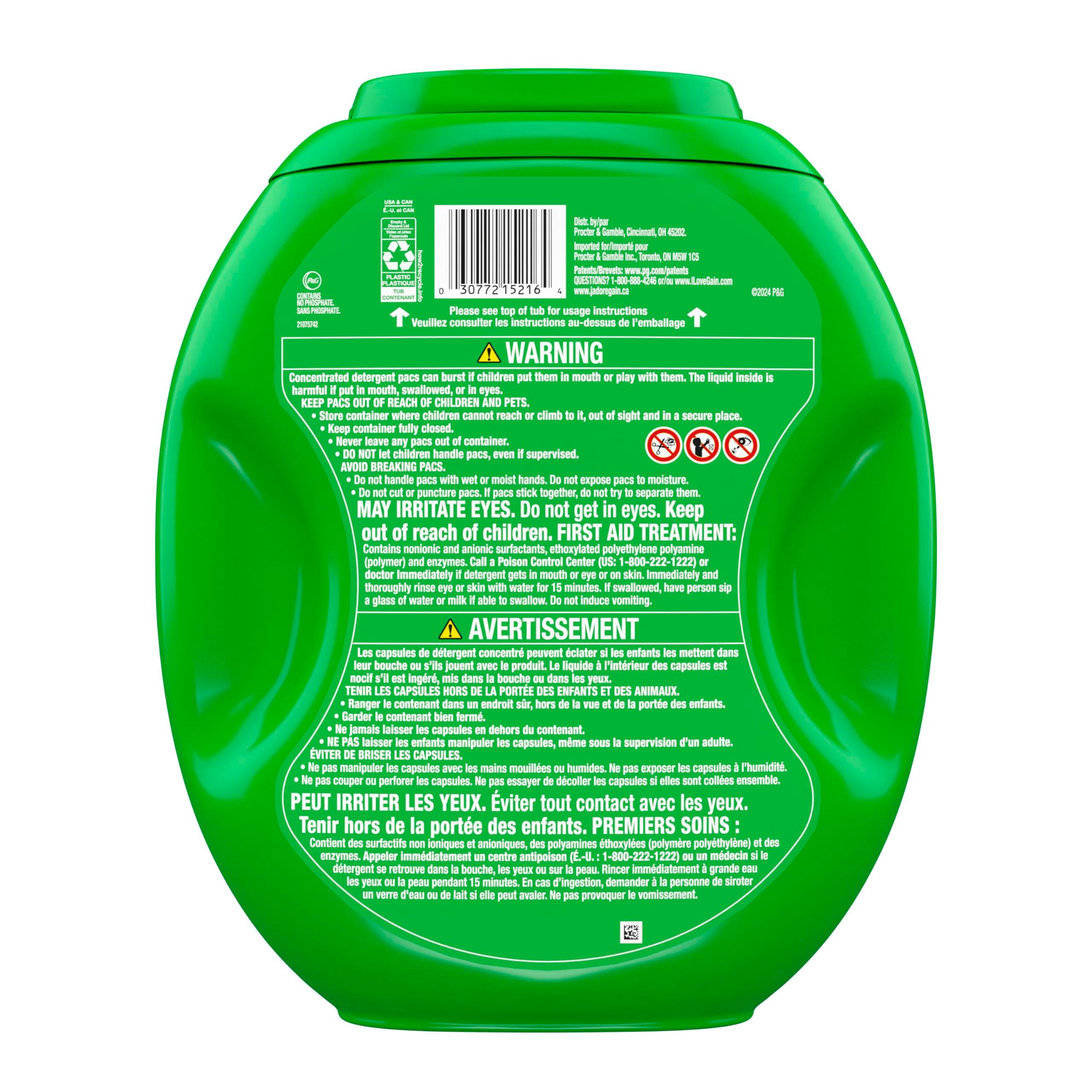 Gain Flings Ultra Oxi Laundry Detergent Pacs, 102 Count, Waterfall Delight Scent, 3-in-1, HE Compatible - Image 10