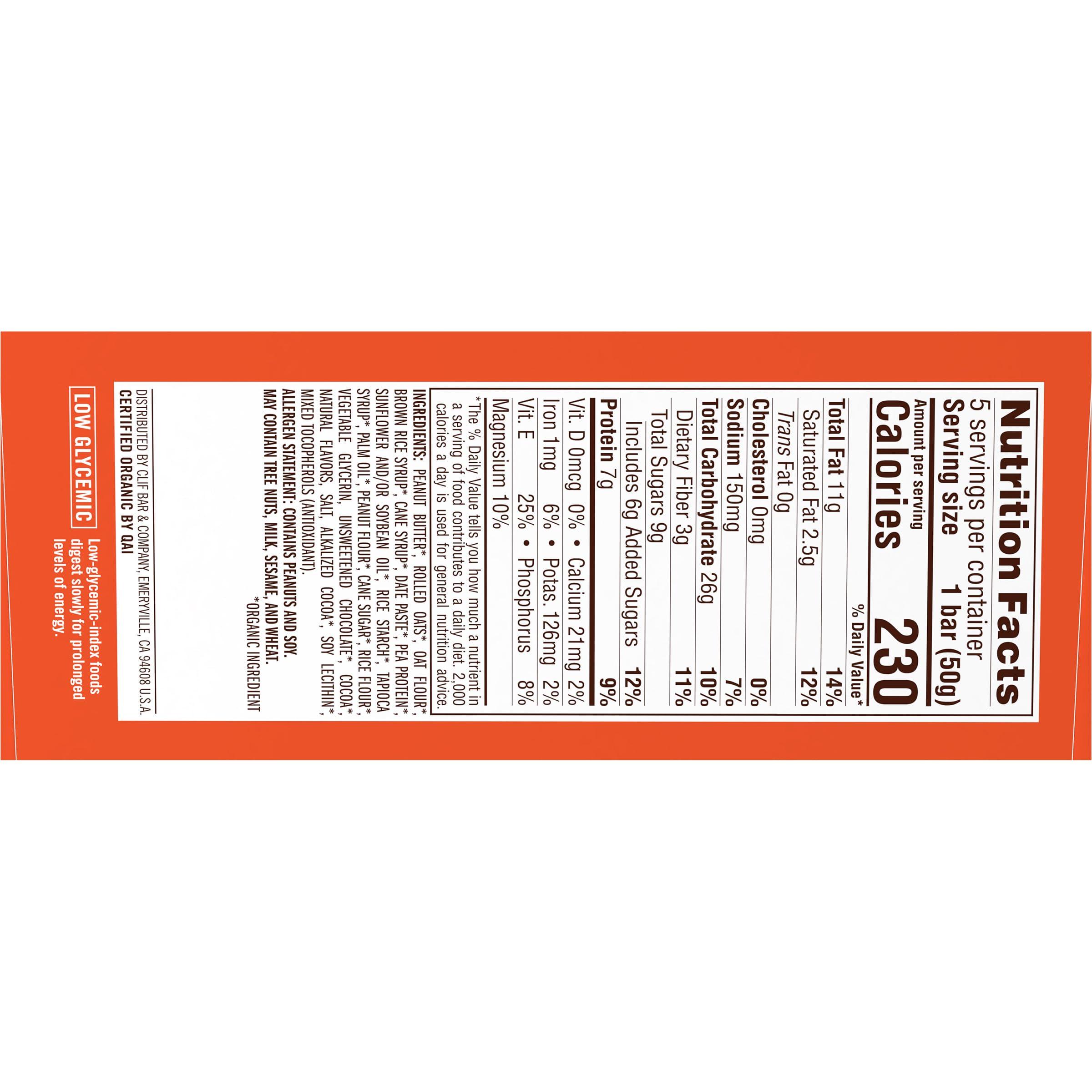 CLIF Nut Butter Bar - Chocolate Peanut Butter - Filled Energy Bars - Non-GMO - USDA Organic - Plant-Based - Low Glycemic - 1.76 oz. (5 Pack) - Image 14