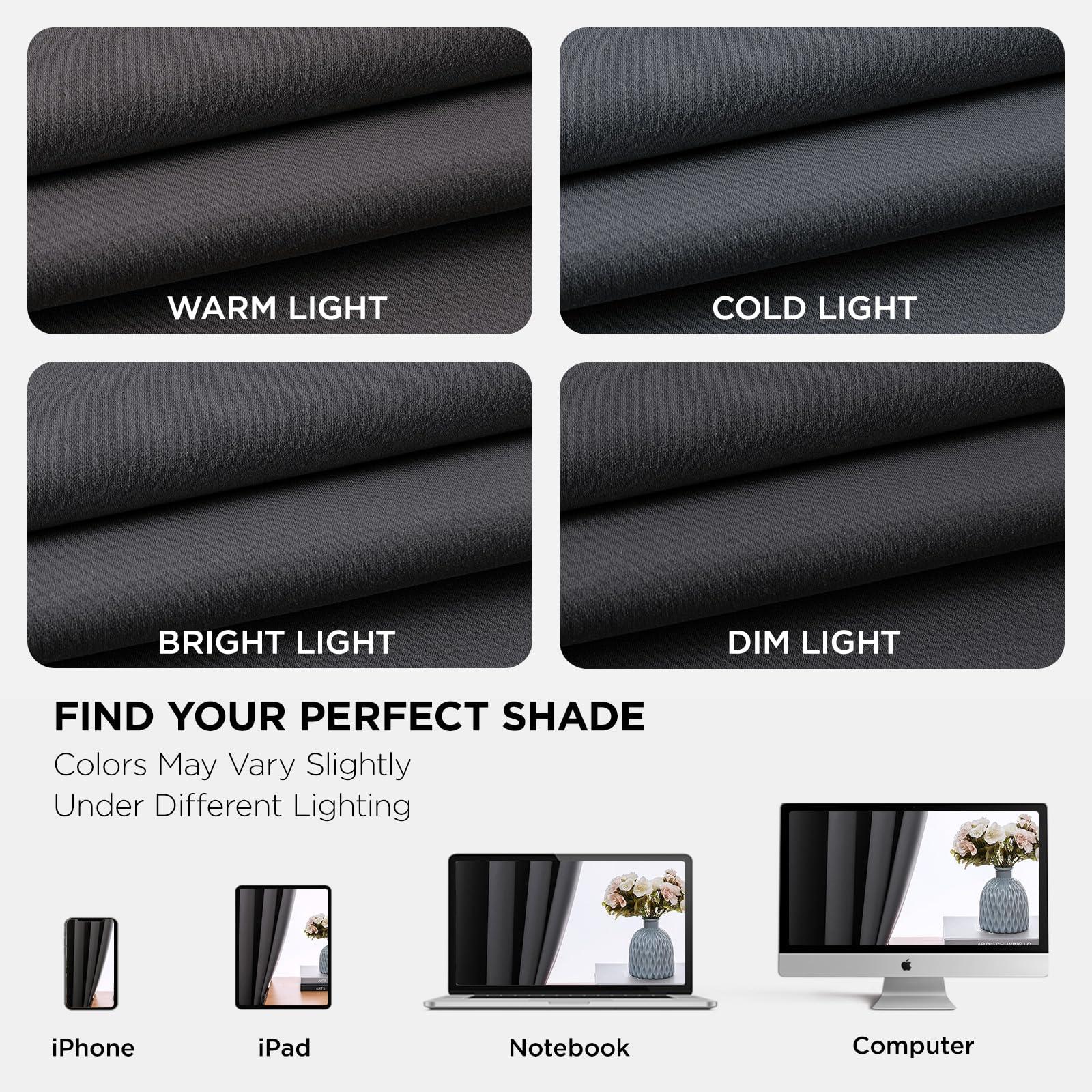Joydeco Dark Grey Blackout Curtains 72 Inch Length, 72 Inch Curtains for Bedroom, Thermal Insulated Long Curtains & Drapes 2 Burg, Room Darkening Grommet Drapes for Living Room Window, 2 Panels Set ﻿ - Image 8