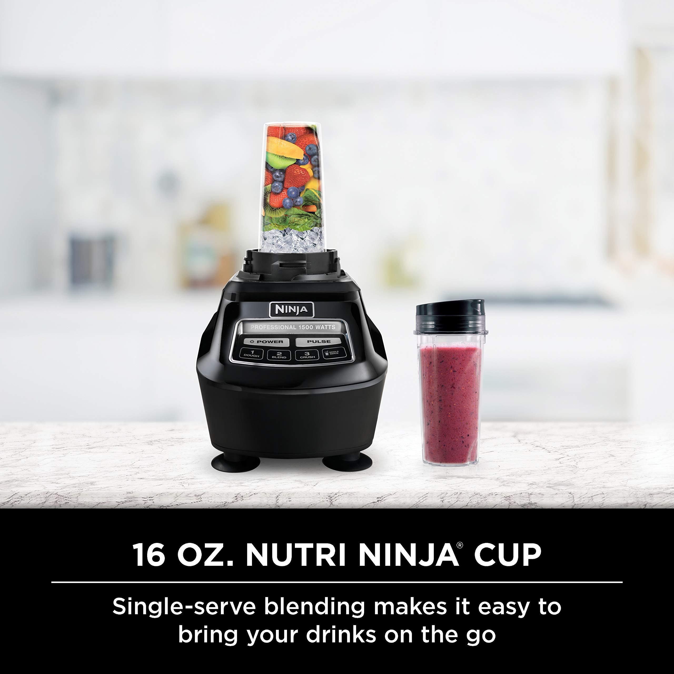 Ninja Blender, Mega Kitchen System, 1500W, 4 Functions for Smoothies, Processing, Dough, Drinks & More, with 72 Blender Pitcher, 64 Processor Bowl, 2 Nutri Cups + Lids, Black, BL770 - Image 4