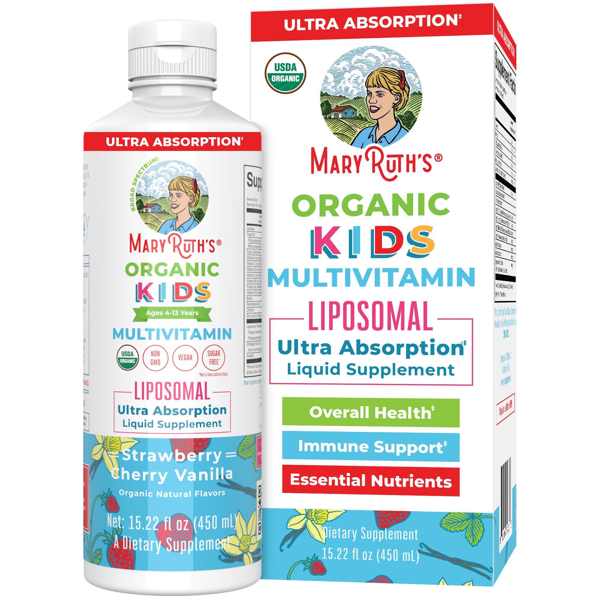 MaryRuth's Kids Multivitamin Liposomal | Vegan, Sugar-Free Vitamins for Kids | Ages 4+ | 2 Month Supply | 15.22 Fl Oz