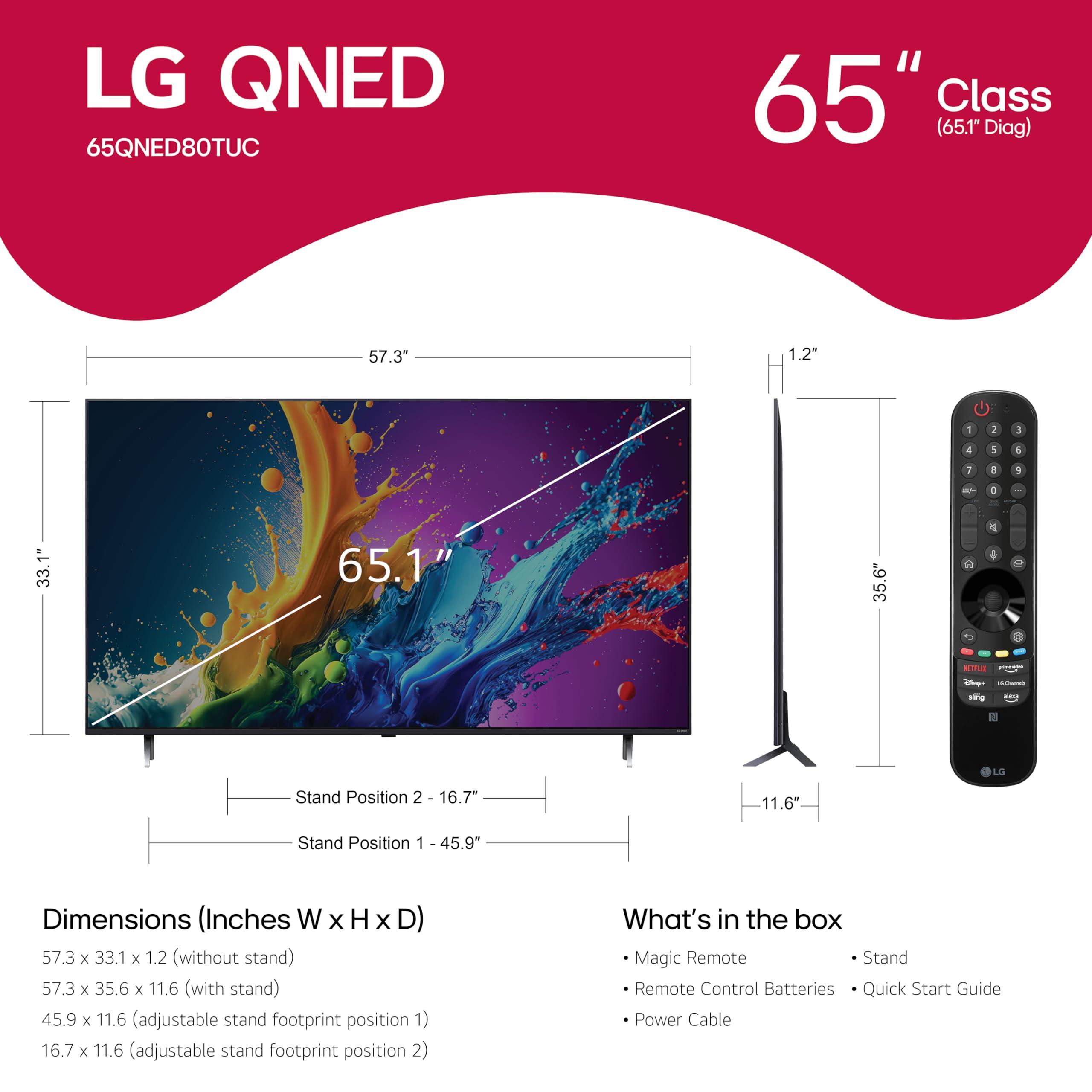 LG 65-Inch Class QNED80T Series LED Smart TV 4K Processor Flat Screen with Magic Remote AI-Powered with Alexa Built-in (65QNED80TUC, 2024) - Image 2