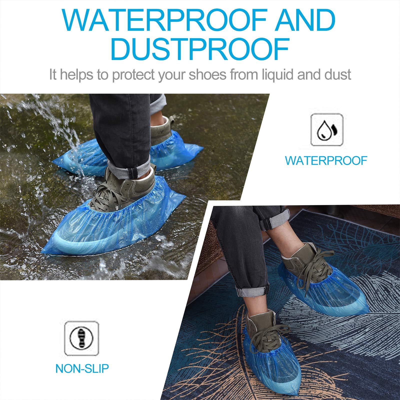 100 PCS（50 Pairs）Shoe Covers Disposable, Green Convenience, Recyclable, Boot Cover, Waterproof, Non slip, Dust proof, One Size Fit All, Durable CPE Material, Blue, Protect Your Shoes, Floor, Carpet - Image 6
