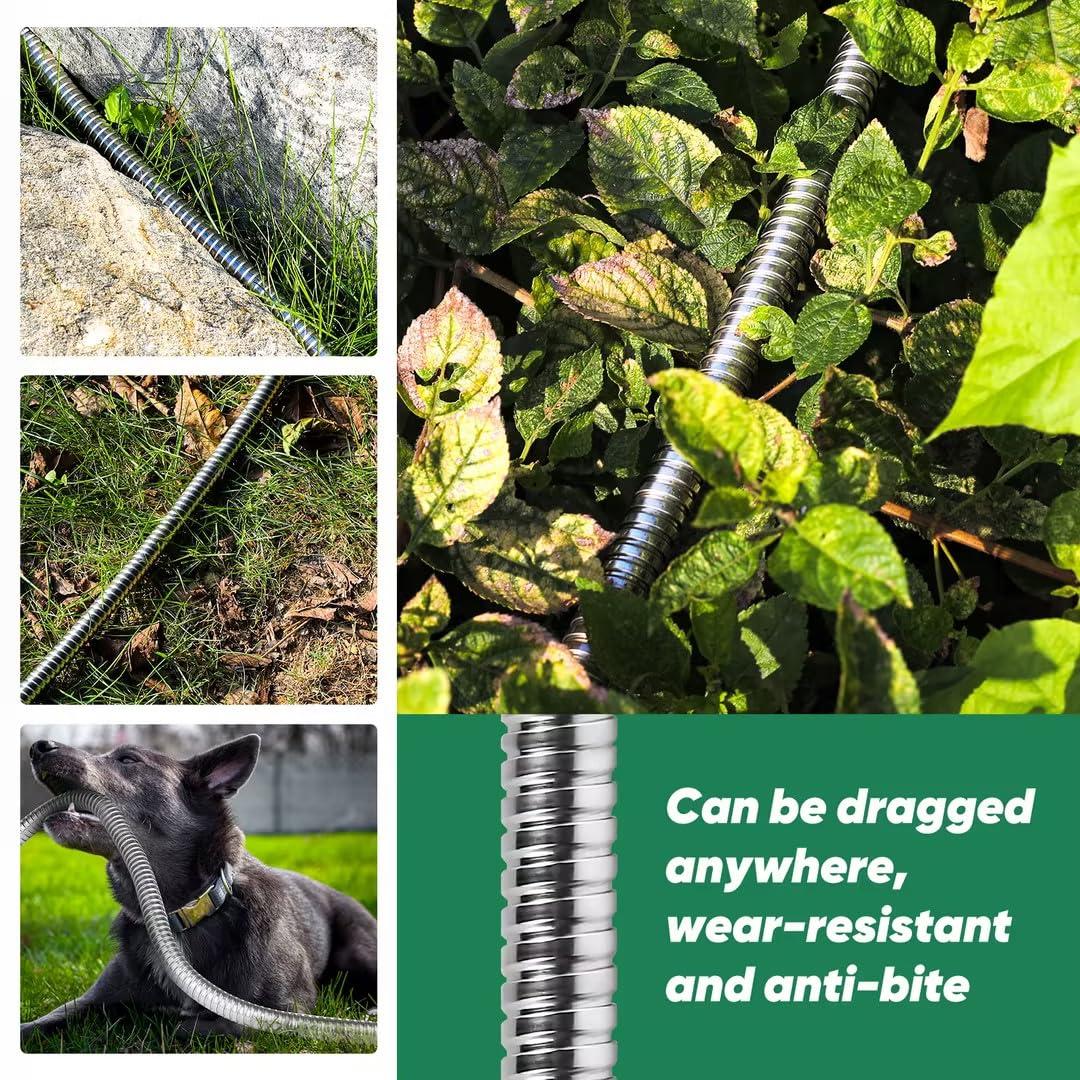 Garden Hose 50ft, Heavy Duty Stainless Steel Water Hose with 10 Functional Nozzles, No Kink, Lightweight and Flexible, Easy to Use and Store, Strong and Sturdy, Suitable for Yard and Lawn - Image 7