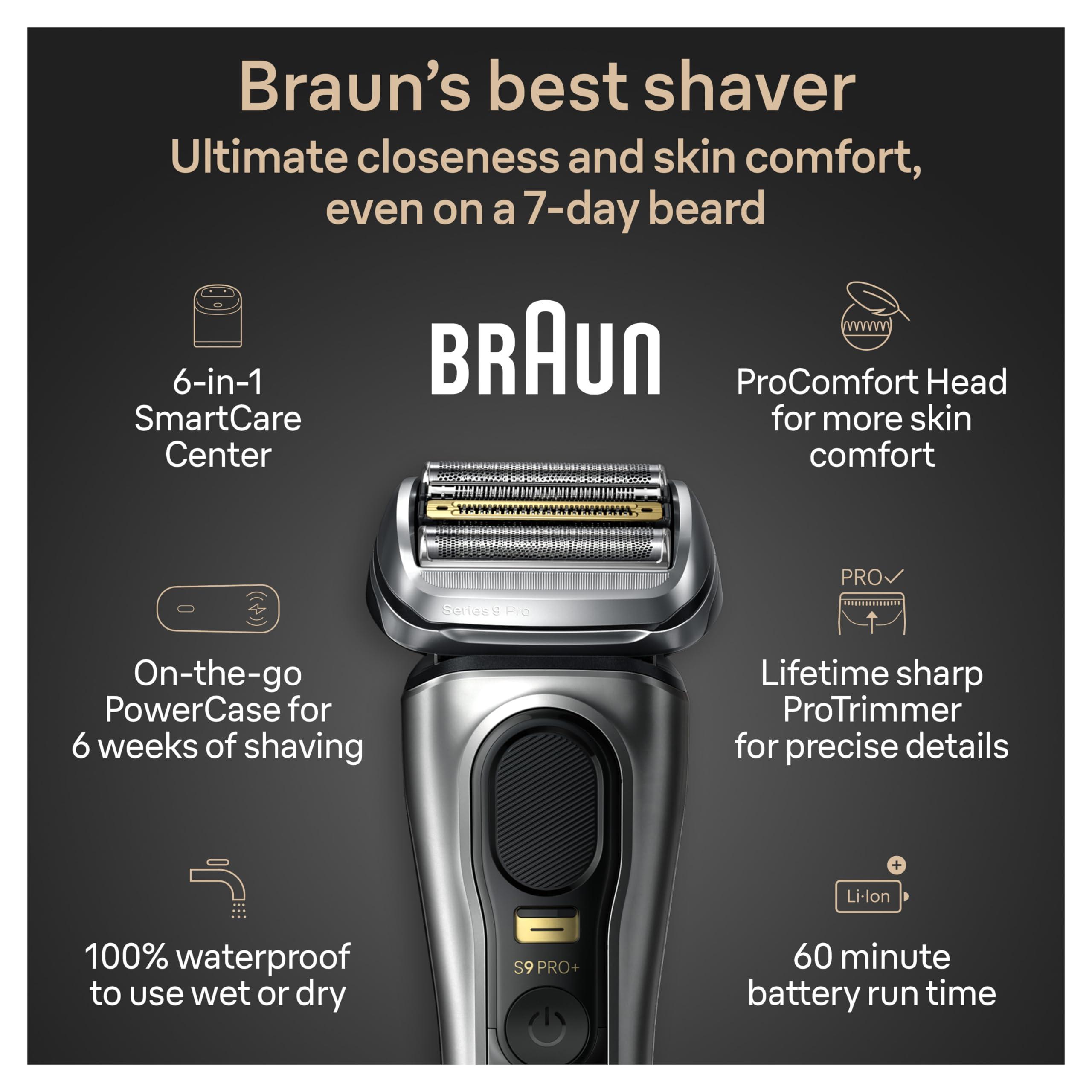 Braun Series 9 PRO+ Electric Shaver, Shaving Kit with 5 Pro Shave Elements and ProComfort Head, SmartCare Center - Image 3