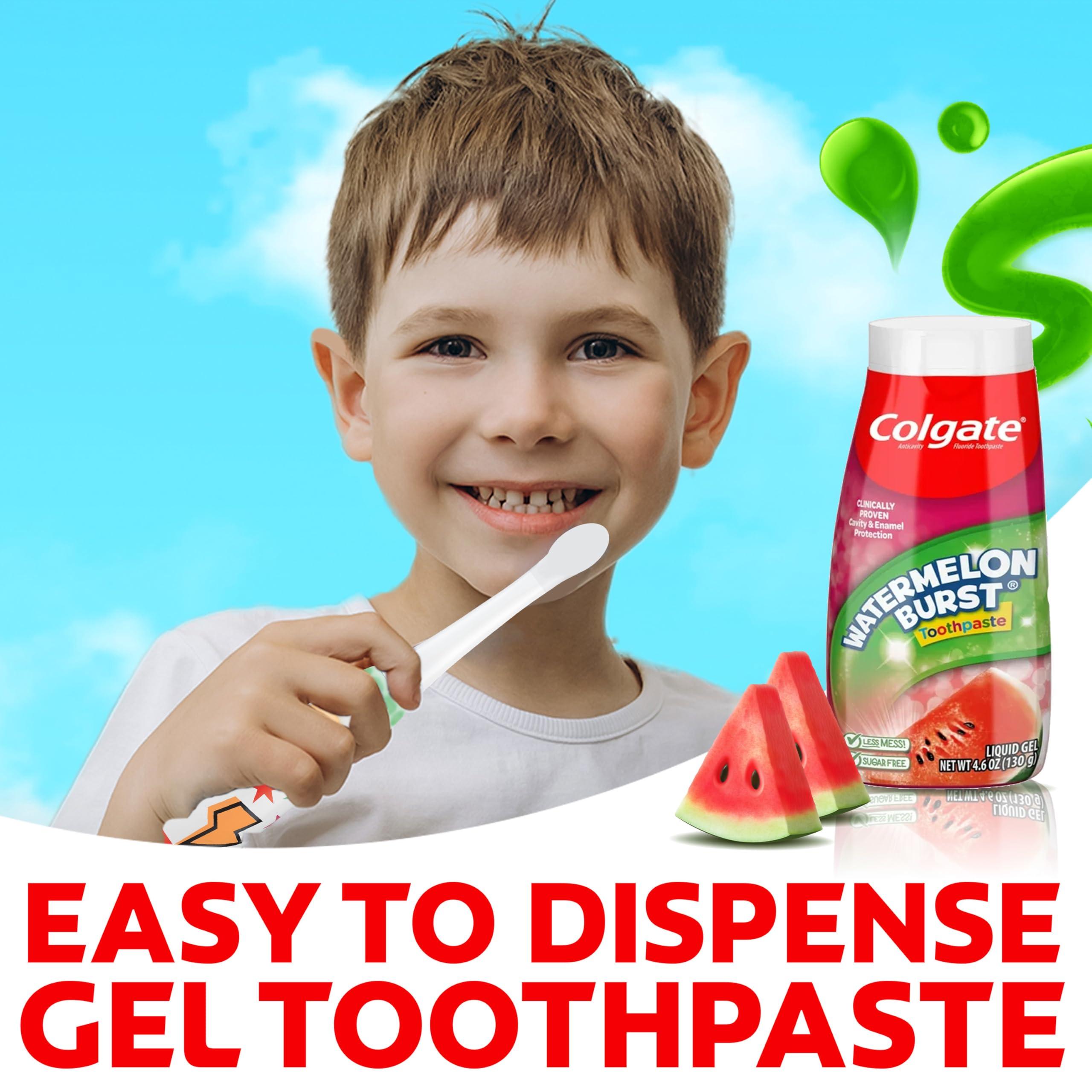 Colgate Anticavity Kids Toothpaste with Fluoride for Ages 2+, Watermelon Burst Flavor - 4.6 Ounce (4 Pack) - Image 4