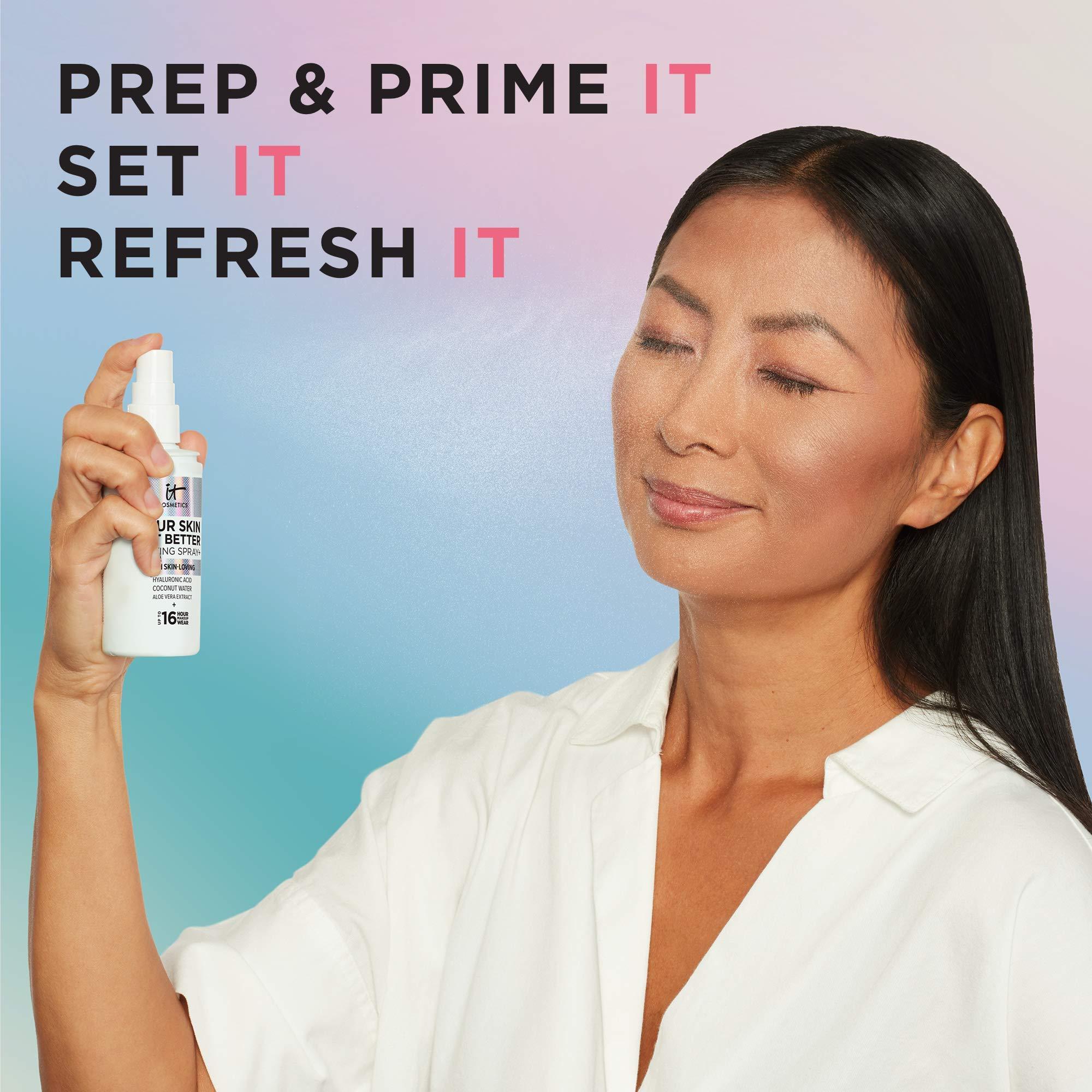 IT Cosmetics Your Skin But Better Makeup Setting Spray - Protects Makeup, Controls Shine, Provides Hydration - 16-Hour Hold - With Hyaluronic Acid, Coconut Water & Aloe Vera - Image 3