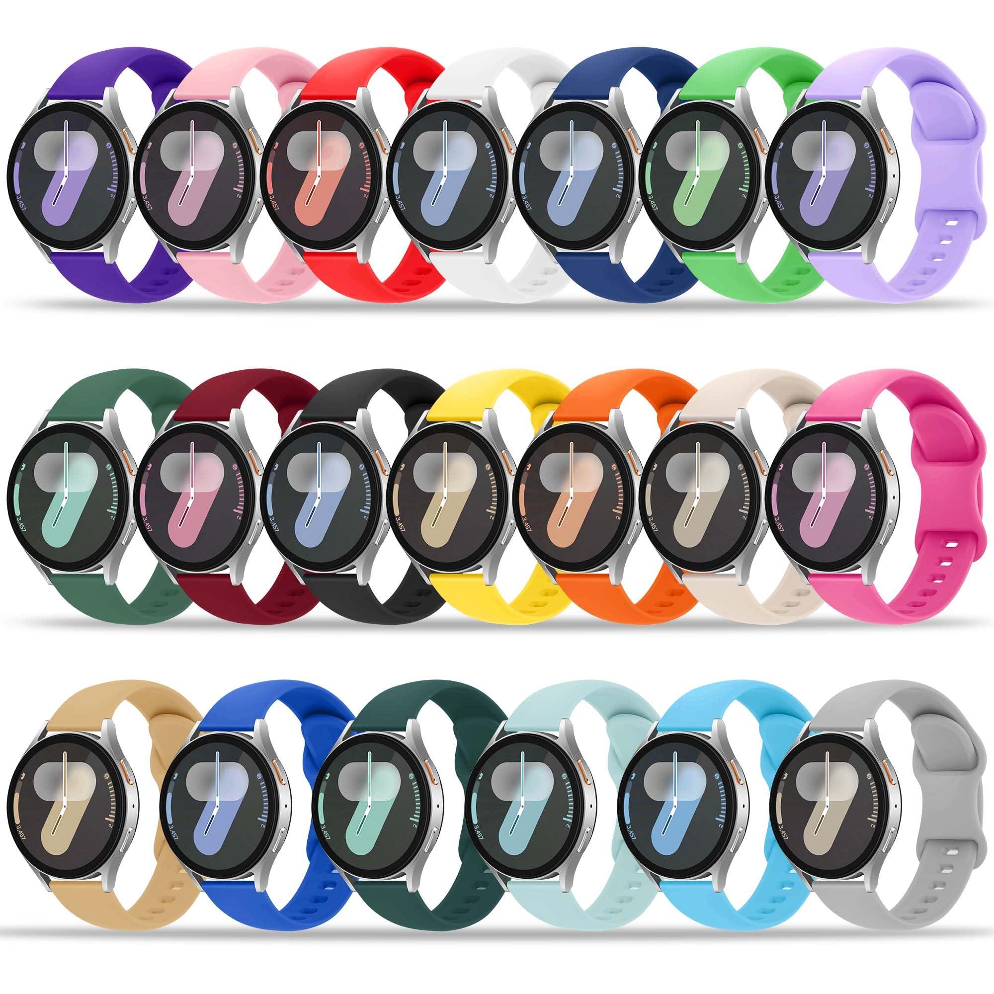 Tiorecime 20 Pack Bands Compatible with Samsung Galaxy Watch 7 6 5 4 FE 40mm 44mm/6 4 Classic 43mm 47mm 42mm 46mm/5 Pro 45mm/Active 2 Band, 20mm Soft Silicone Sport Replacement Strap for Women Men