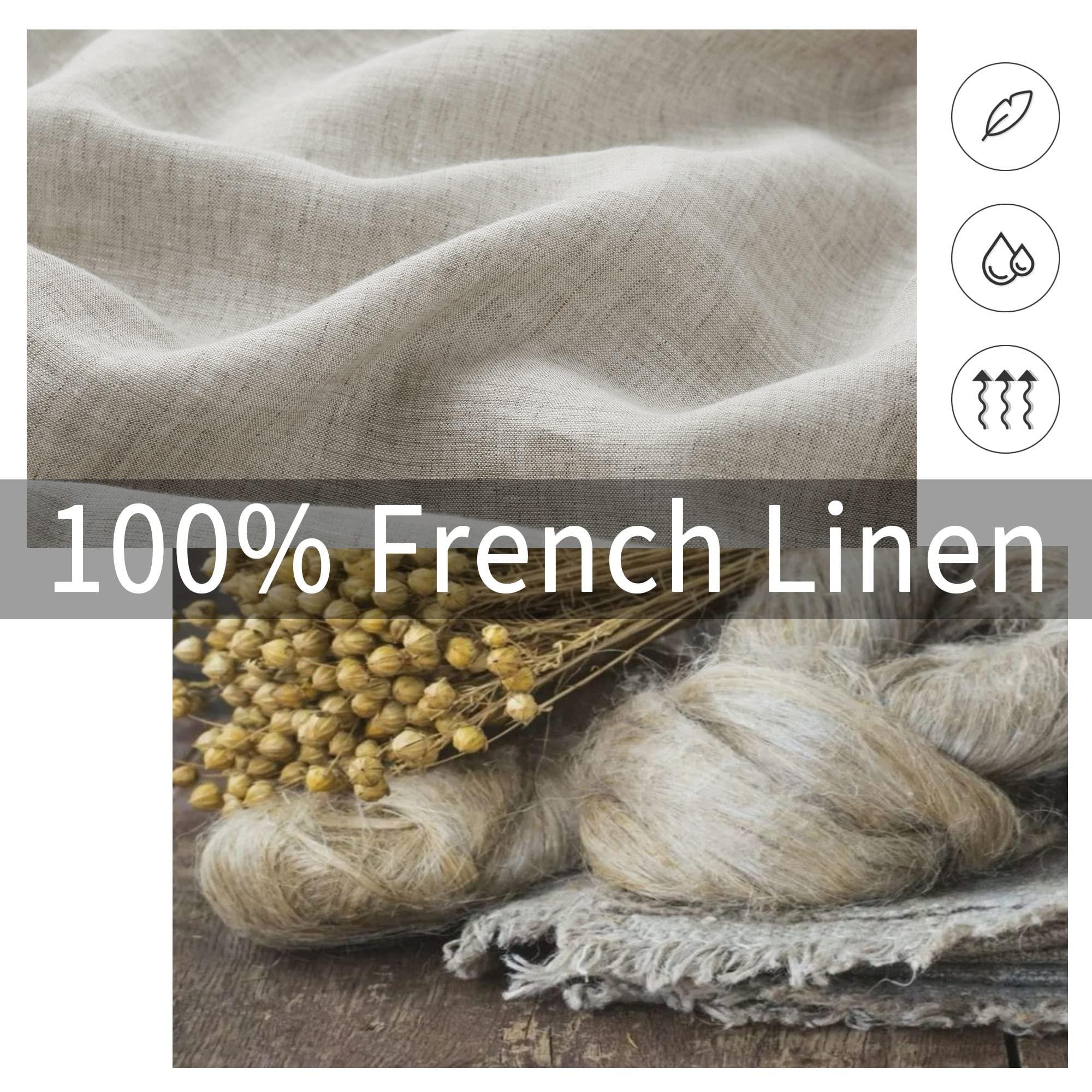 ATLINIA 100% Linen Pillowcases Set of 2, Standard Size 20" x 26" Pillow Case, Linen Pillow Sham - Image 4