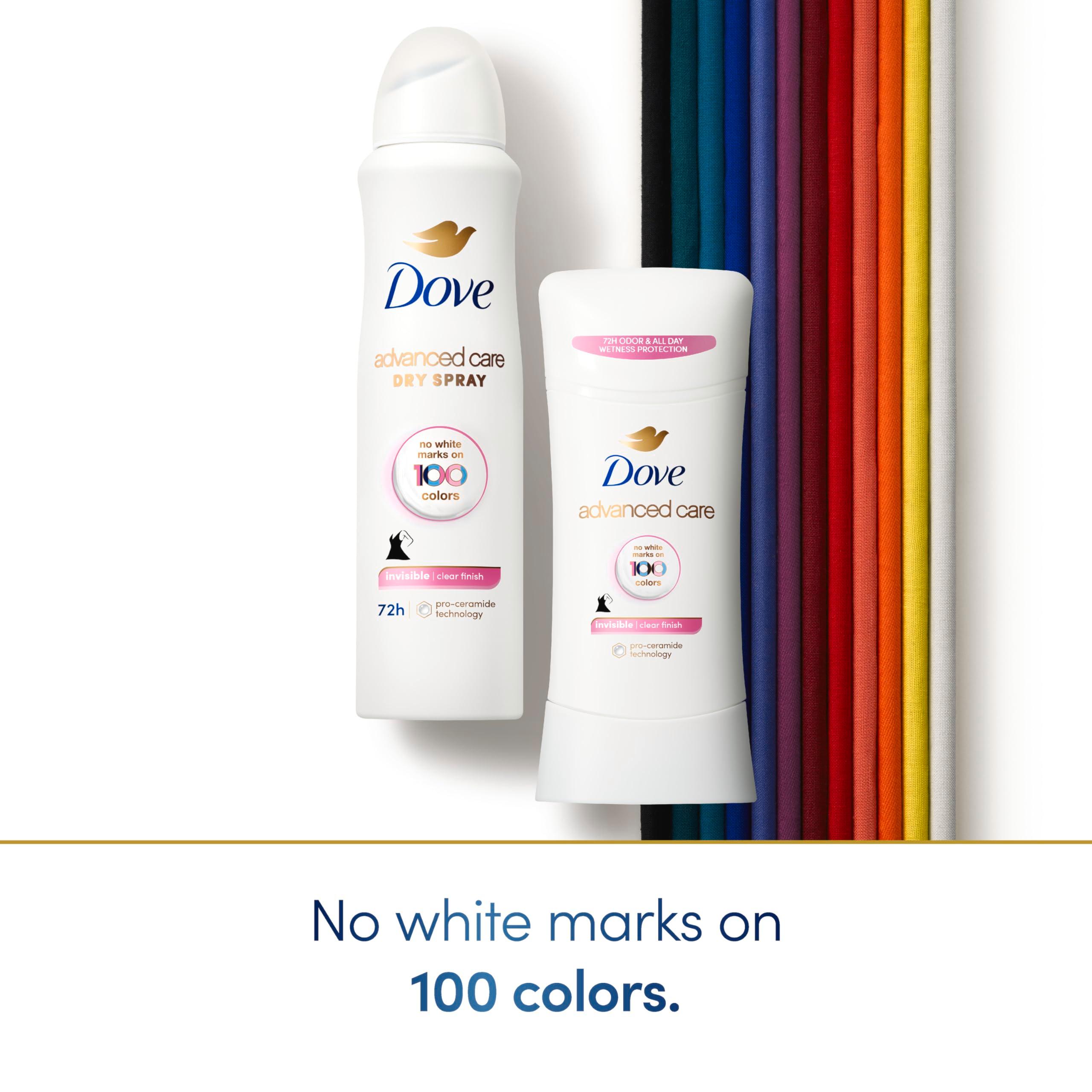 Dove Advanced Care Antiperspirant Deodorant Spray Clear Finish 3 Count Invisible antiperspirant deodorant tested on 100 colors 72-hour odor and sweat protection with Pro-Ceramide technology 3.8 oz - Image 4