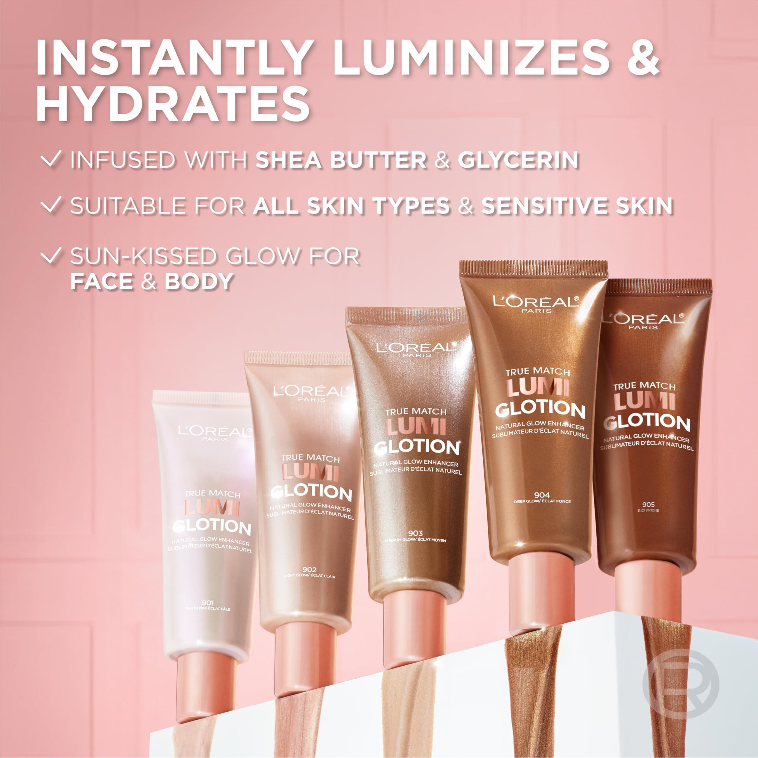L'Oreal Paris Makeup True Match Lumi Glotion, Natural Glow Enhancer, Illuminator Highlighter, Bronzing Drops For a Sun-Kissed Glow, 901 Fair - Image 5