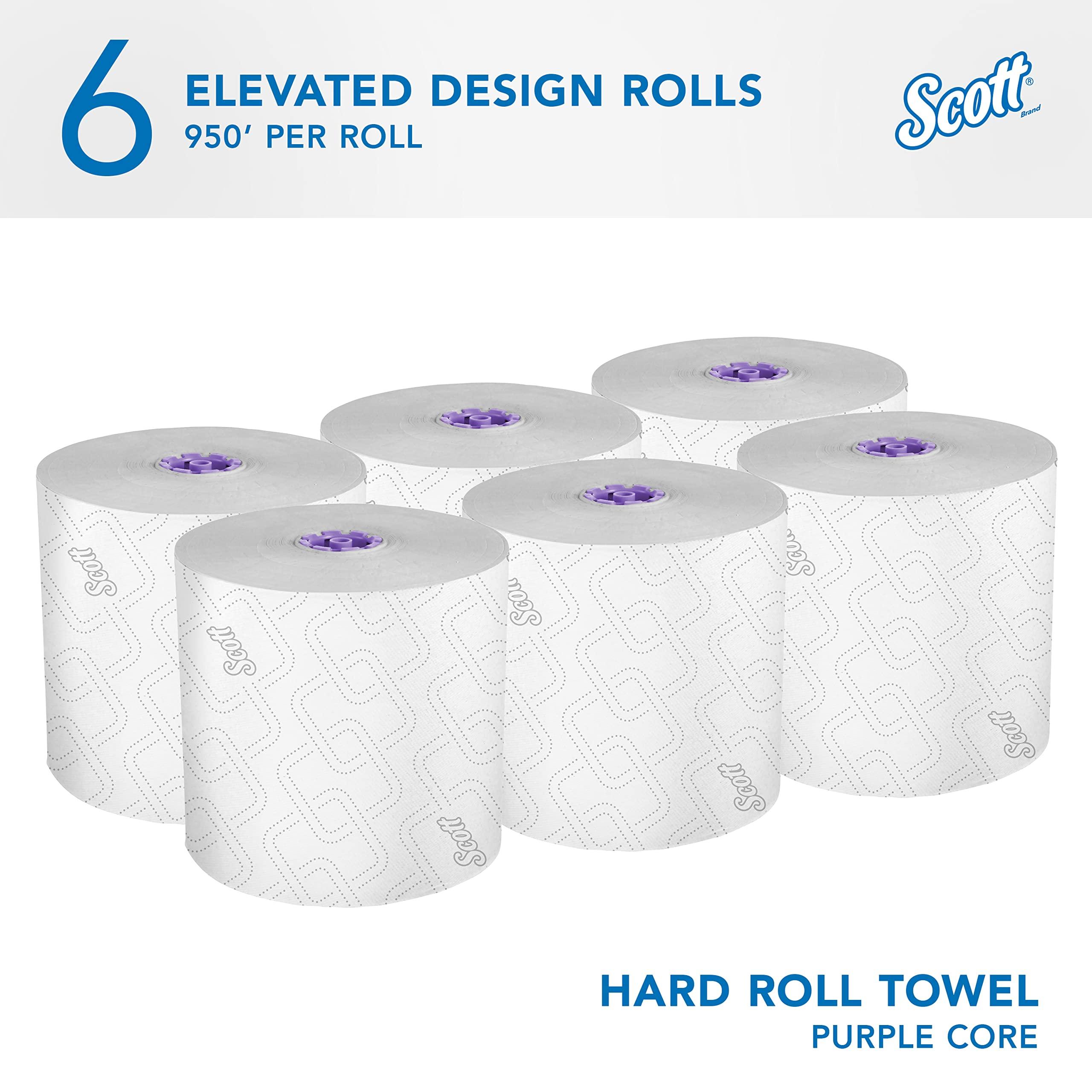 Scott Professional Essential High-Capacity Hard Roll Paper Towels, Bulk (02001), Elevated Design, Absorbency Pockets, White, for ScottBrand Purple Core Dispensers (6 Rolls at 950' Each, 5,700'/Case) - Image 2