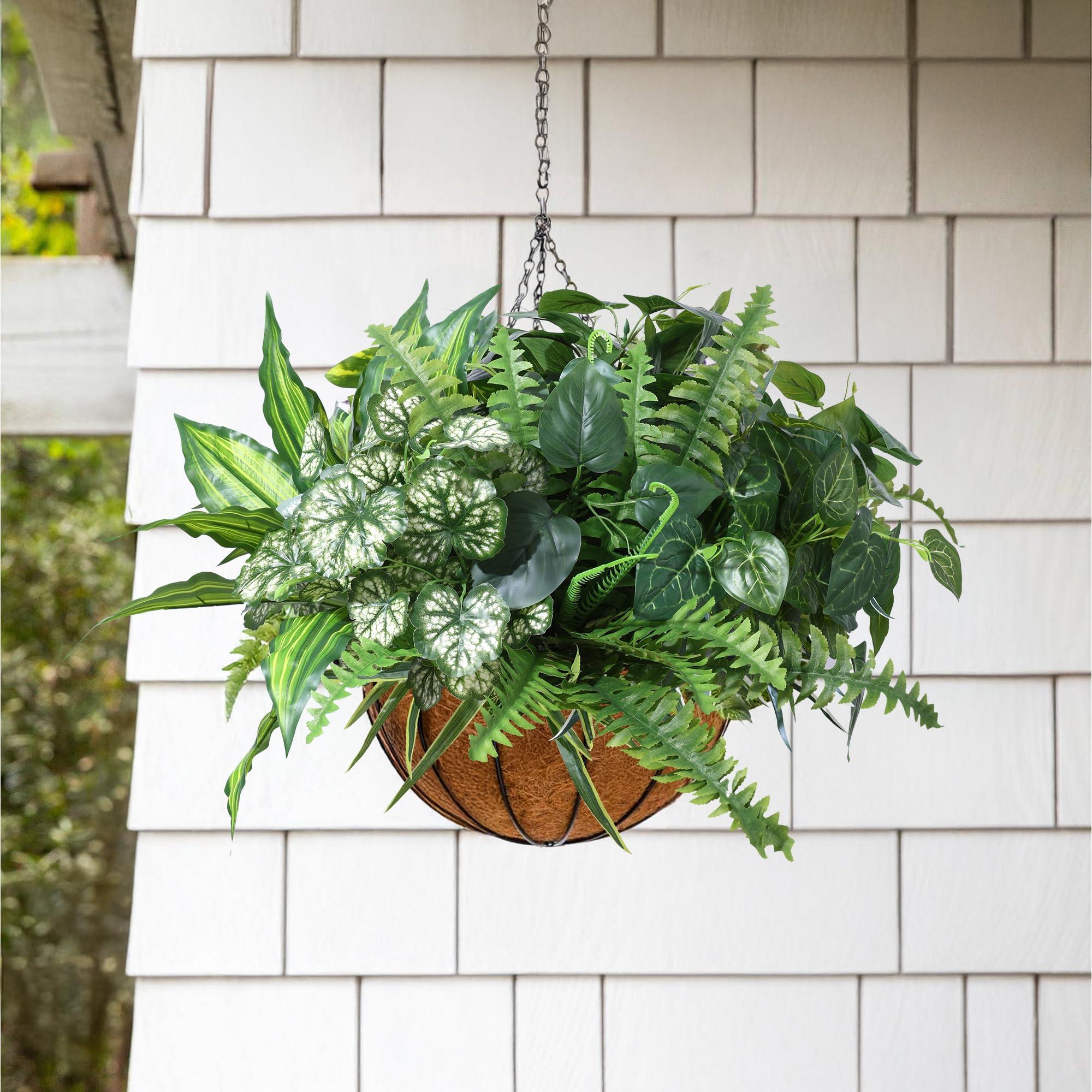 Starttag Artificial 8 Large Bunches Greenery Plants Fake Plastic Leaves with Stems UV Resistant Outside Faux Plants Bushes for Outdoor Patio Garden Front Porch Yard Decor - Image 8