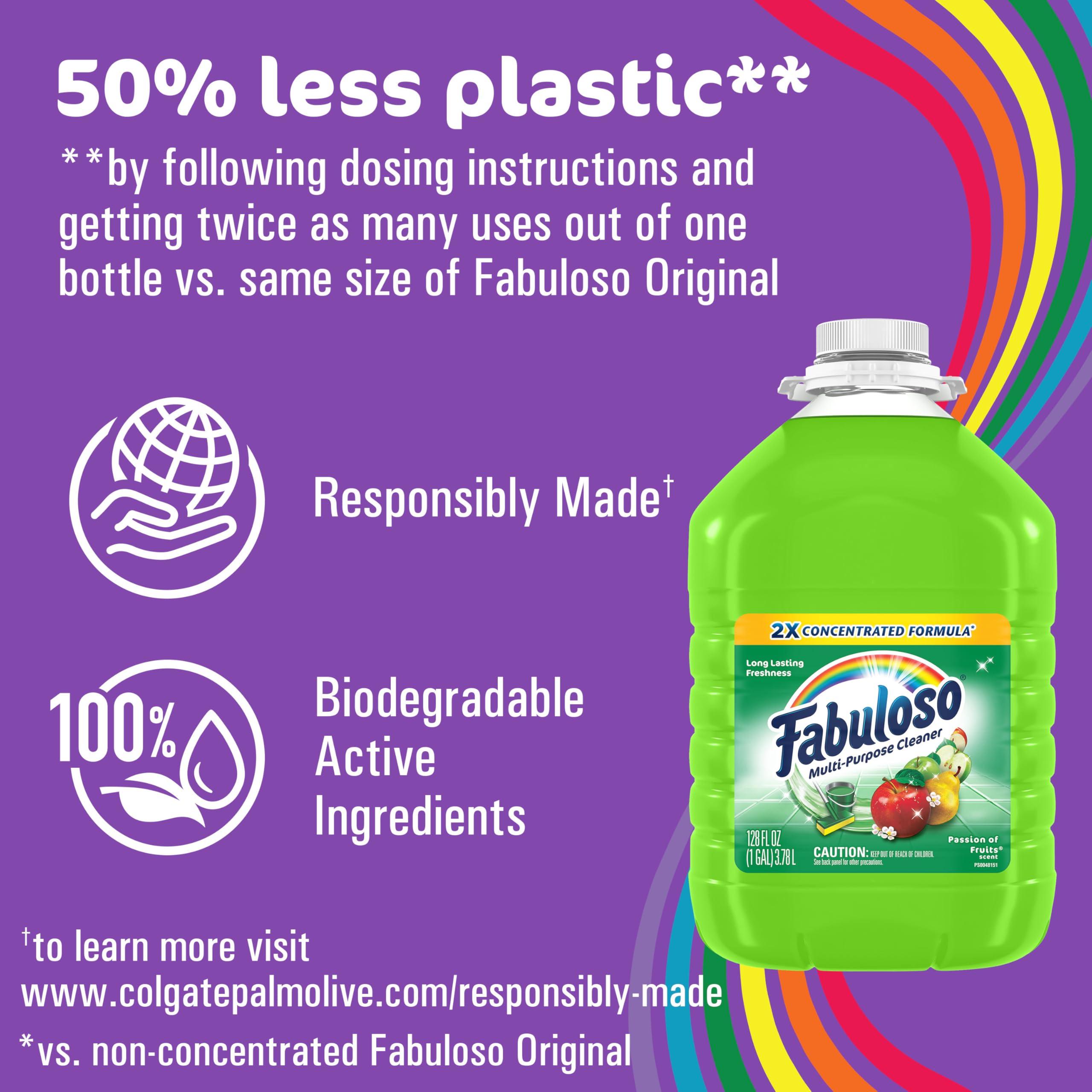 Fabuloso Multi-Purpose Cleaner, 2X Concentrated Formula, Passion of Fruits Scent, 128 oz, 4 pack - Image 7