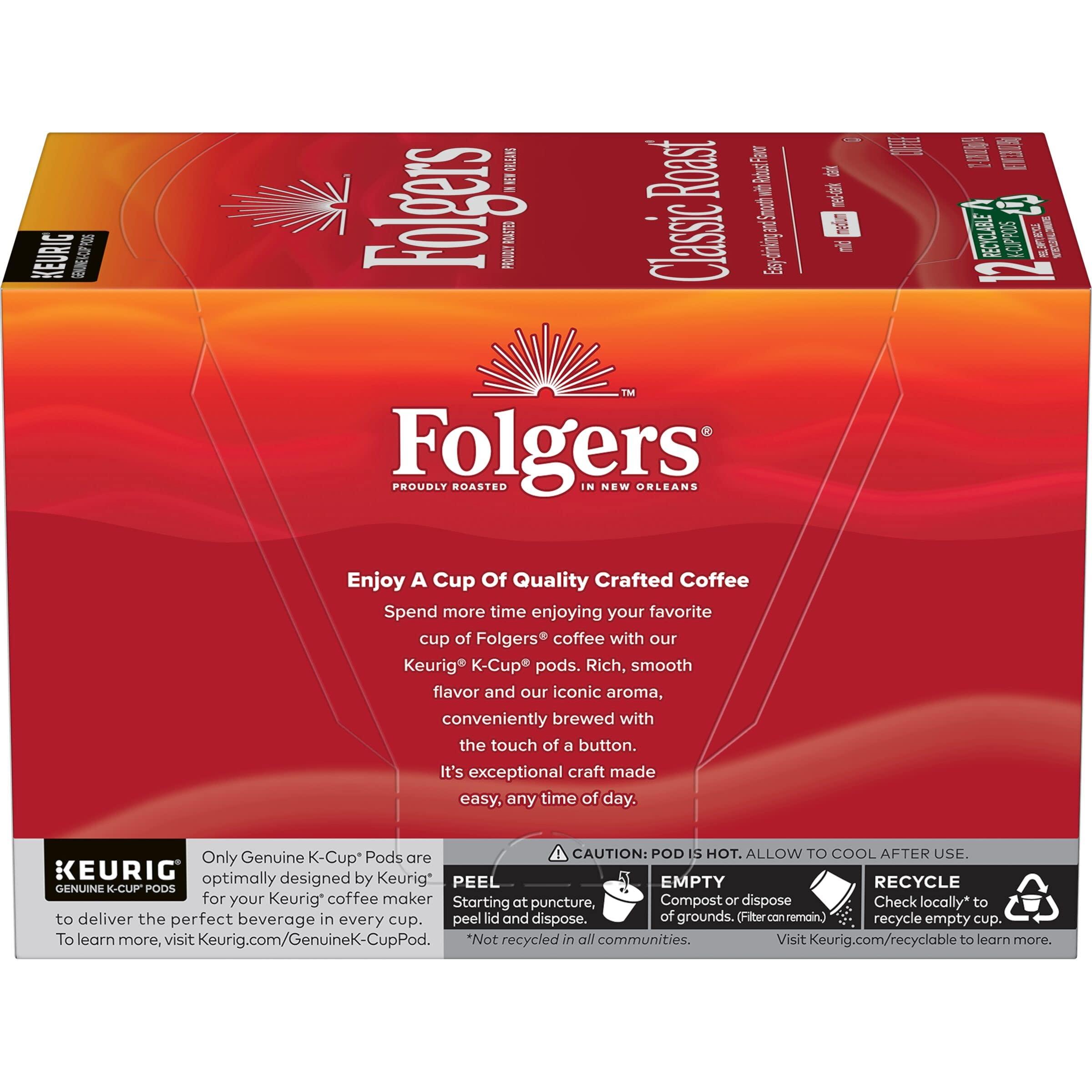 Folgers Classic Roast Medium Roast Coffee, 72 Keurig K-Cup Pods - Image 6