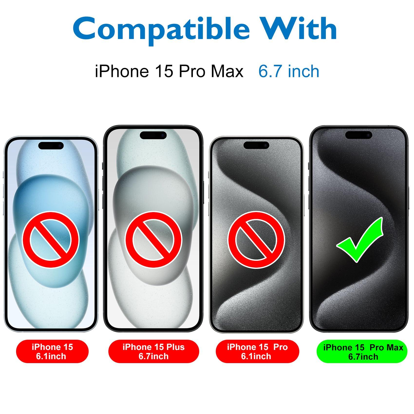 Mothca 2 Pack Matte Glass Screen Protector for iPhone 15 Pro Max[6.7 inch] + 2 Pack Camera Lens Protector, Anti-Glare & Anti-Fingerprint Case Friendly Tempered Glass Film, Bubble Free, Smooth as Silk - Image 2