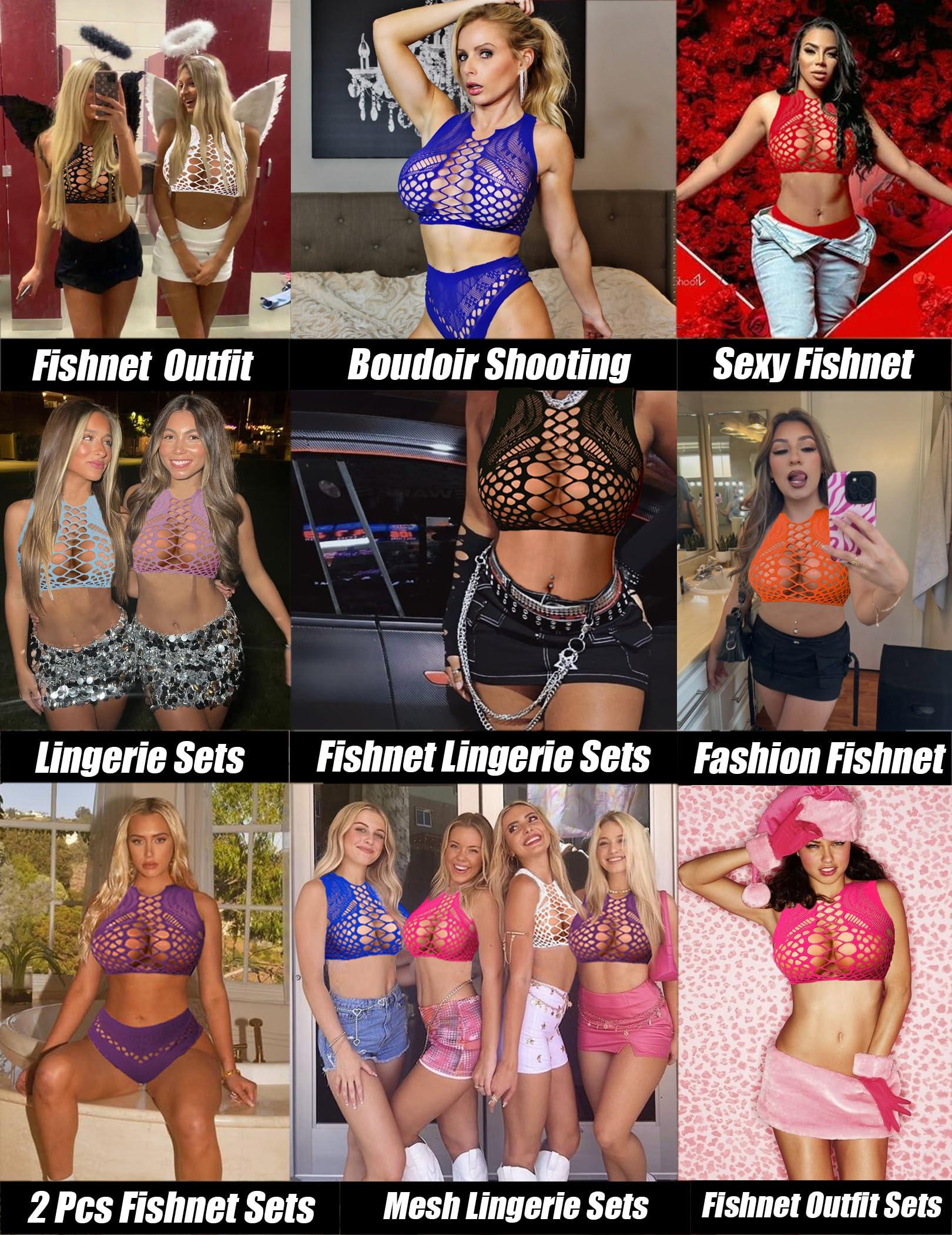Avidlove Womens Fishnet Lingerie for Women Sexy Two Piece Lingerie Set Stripper Outfit - Image 6
