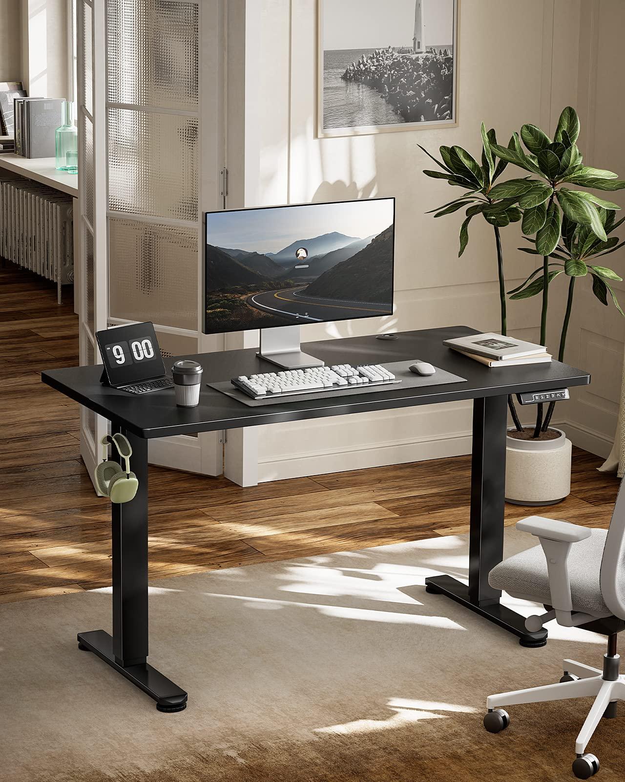 Marsail Standing Office Desk,Adjustable Heights,Stand Up Desk,63x24 Inches Desktop Sit Stand Home Office Gaming Computer Desk with 4 Memory Presets,Headphone Hook,Cable Organizer,Black. - Image 2