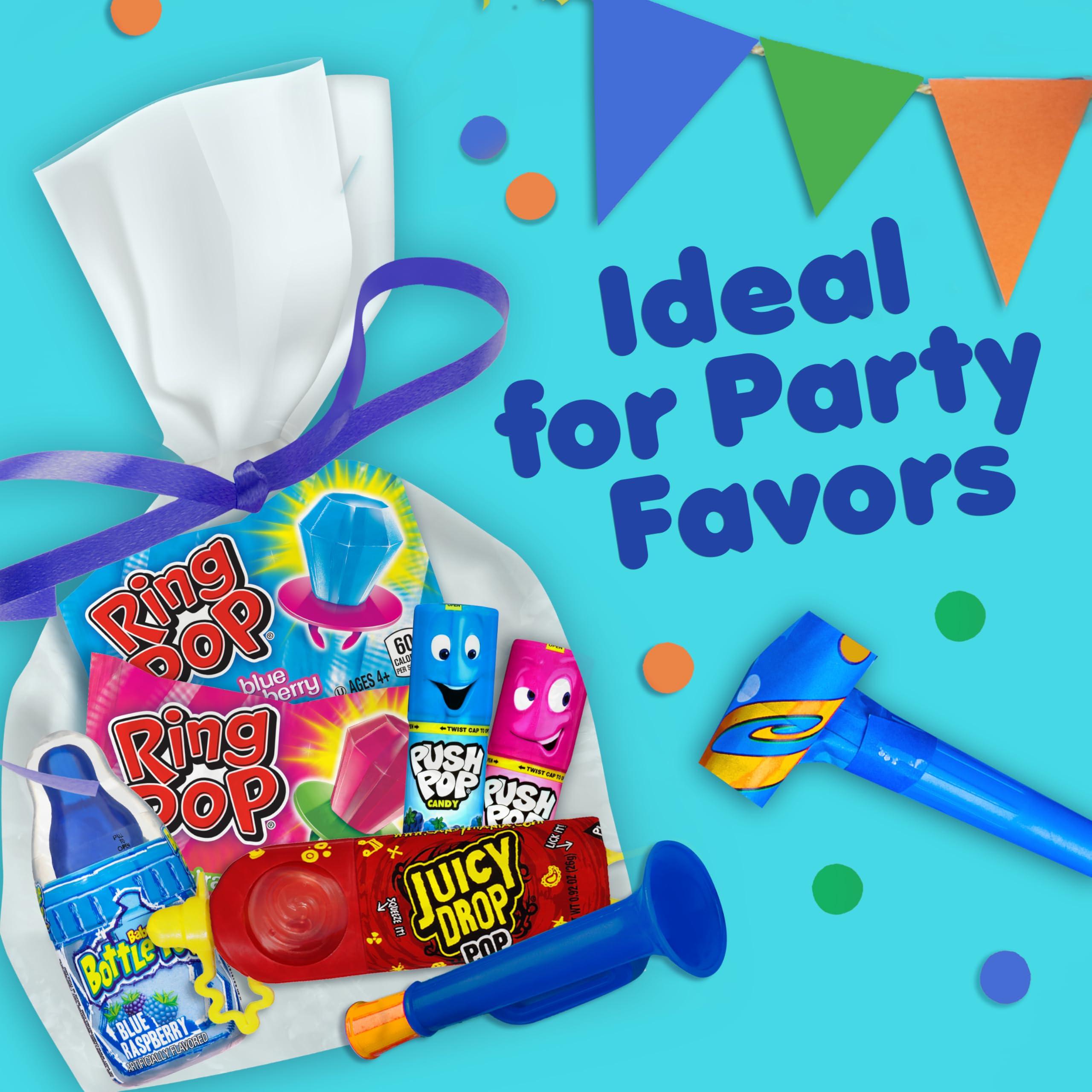 Candy Variety Pack, 18 Count Assorted Lollipops, Bulk Individually Wrapped Ring Pop, Push Pop, Baby Bottle Pop & Juicy Drop, Ideal for Birthdays, Party Favors for Kids & Hard Candy Gifts - Image 5