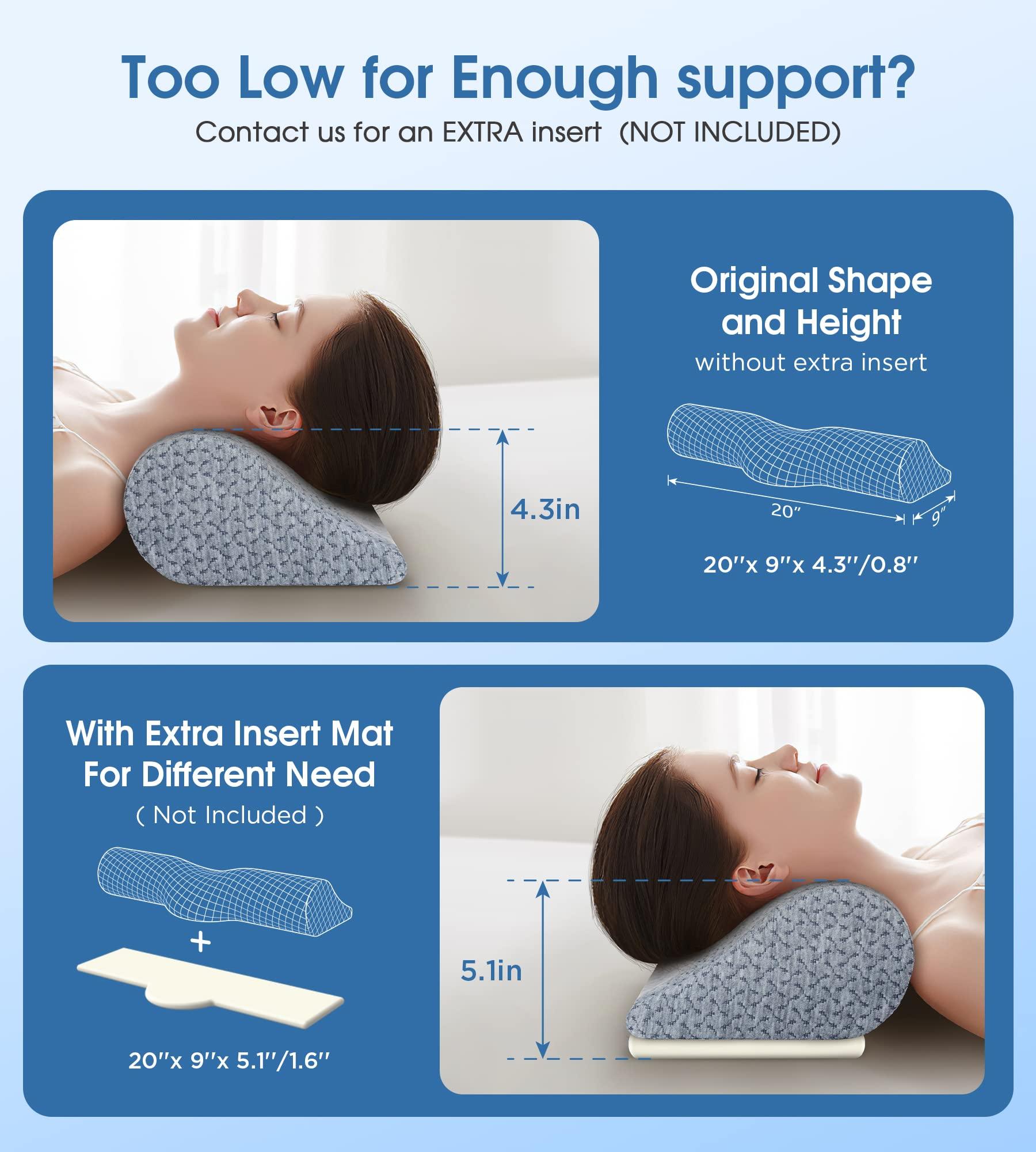Cervical Neck Pillows for Pain Relief Sleeping, High-Density Memory Foam Pillow Neck for Bolster Support and Shoulder Relaxer, Decompression Devices Orthopedic Roll Pillow for Bed Office - Image 4