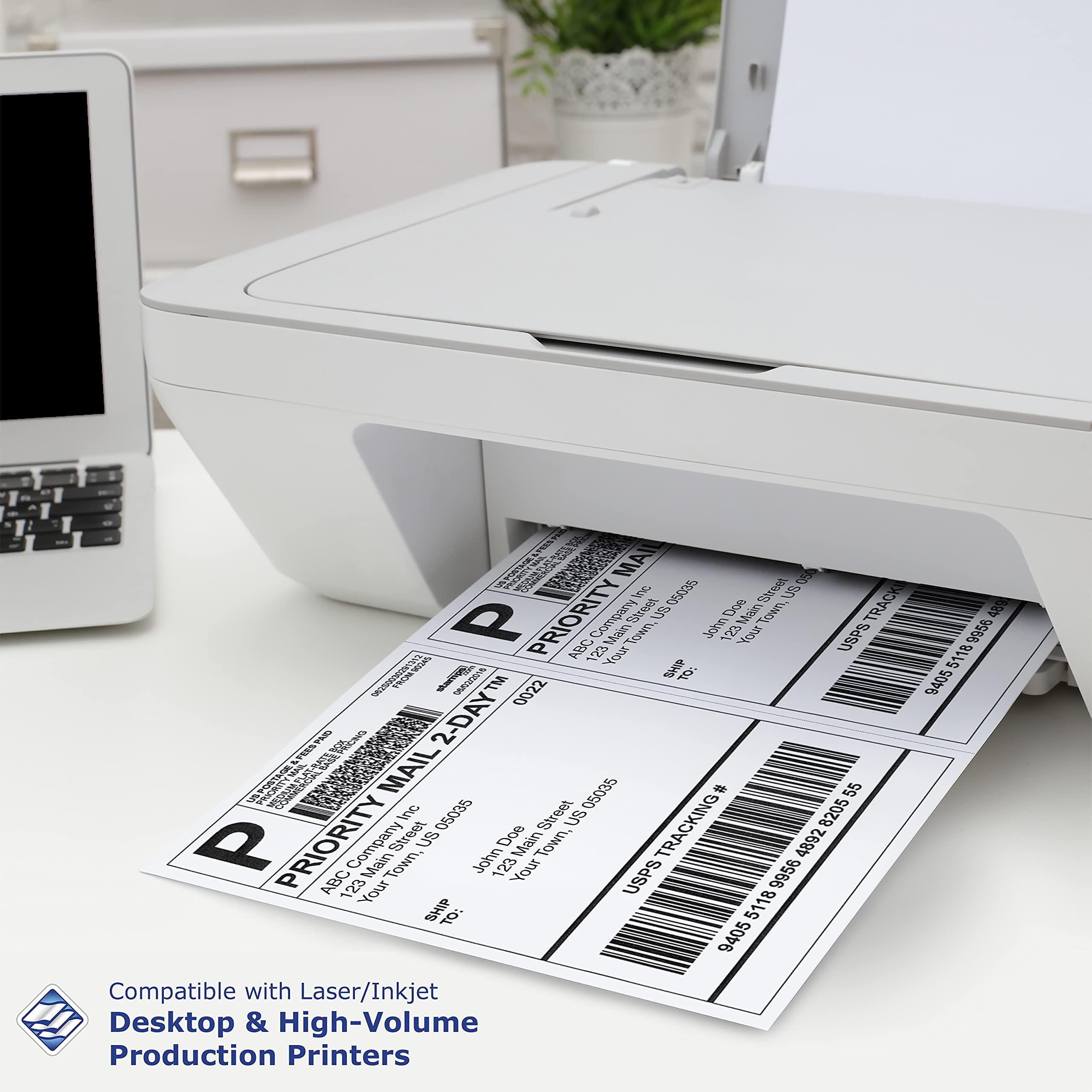 PrintWorks Professional Half Sheet Perforated Paper 8.5” x 11” - Perfect For W-2, 1099, & Statement Use - Made in the USA - 2500 Sheets - 20 lb - A5 Paper - Printer Compatible - White (04116C) - Image 2