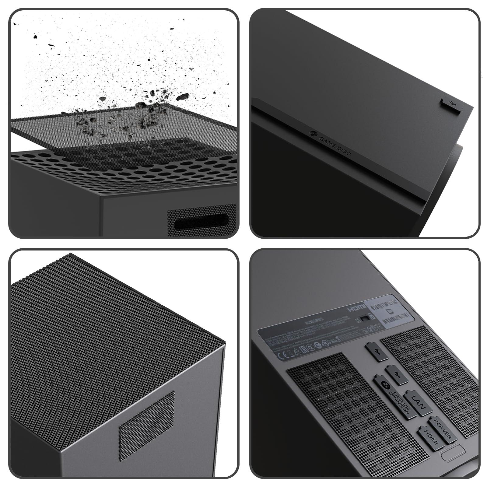 GAMSURFING Dust Filter for Xbox Series X Console- 8 Silicone Plugs and 4 PVC Meshs Set, Anti-Dust Vent Cover Dustproof Case X-Series X Accessories with 6 Thump Grip Caps for Xbox Controllers - Image 2