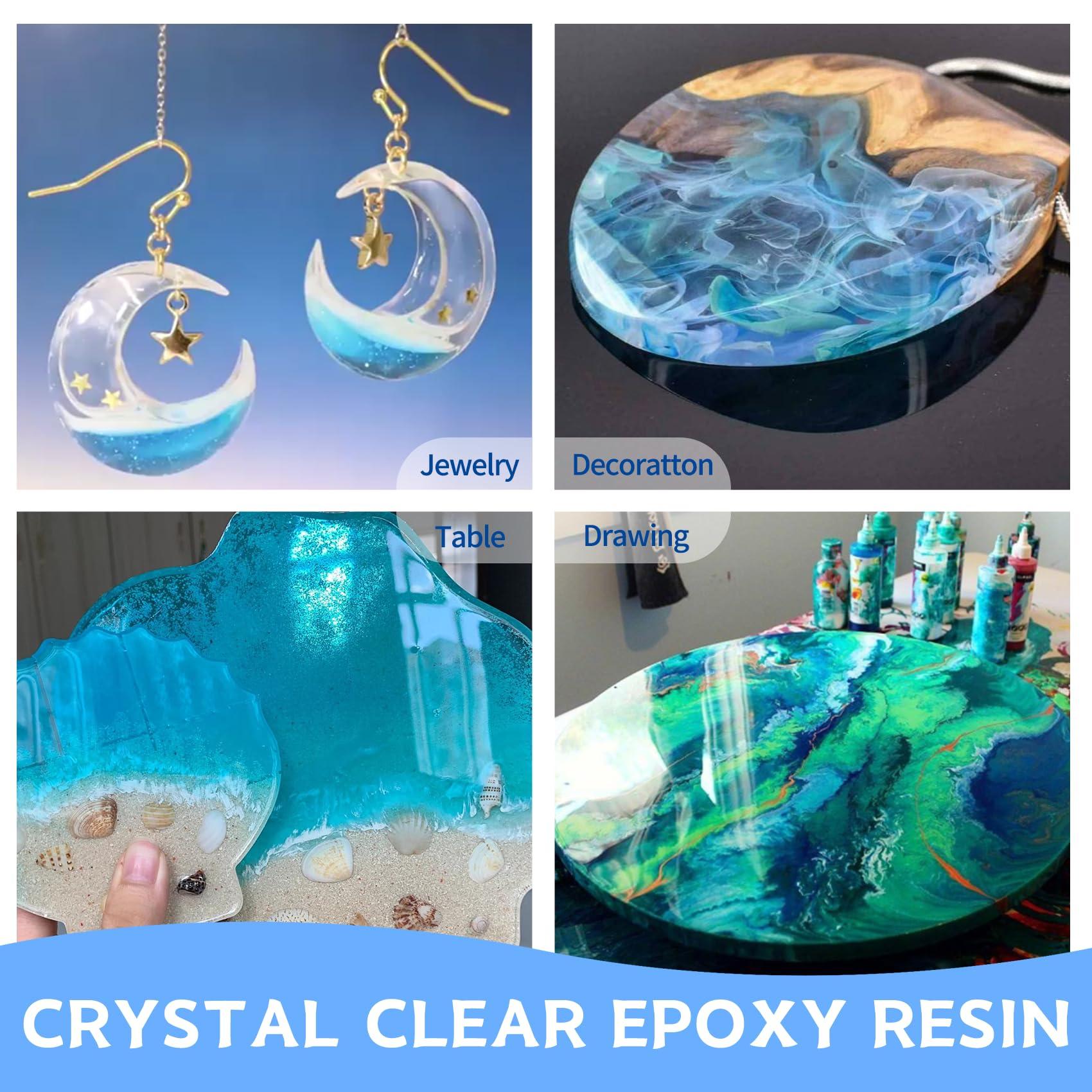 Myqiuf Epoxy Resin Kit, 1 Gallon/128OZ Epoxy Resin Crystal Clear Not Yellowing No Bubble Self Leveling for DIY Molds Wood Jewelry Table Tops Bar Top Casting Coating Crafts Supplies Easy Mix 1:1 Ratio - Image 6