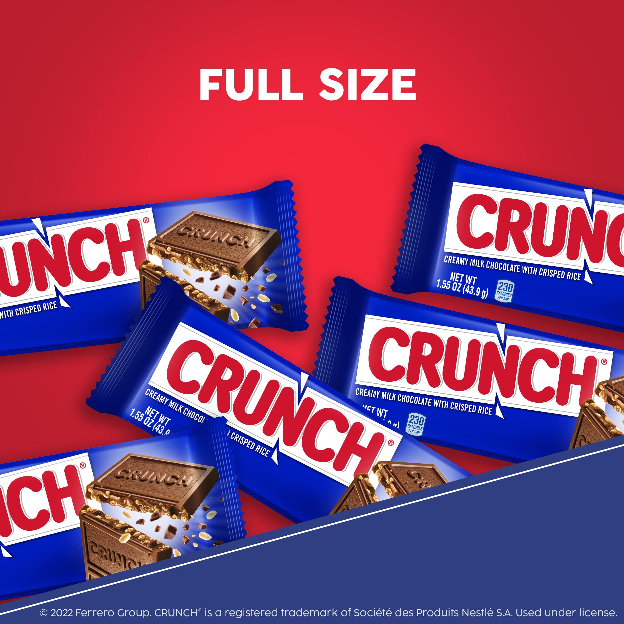 CRUNCH, Bulk 18 Pack, Milk Chocolate and Crisped Rice, Full Size Individually Wrapped Candy Bars, 1.55 oz Each - Image 2