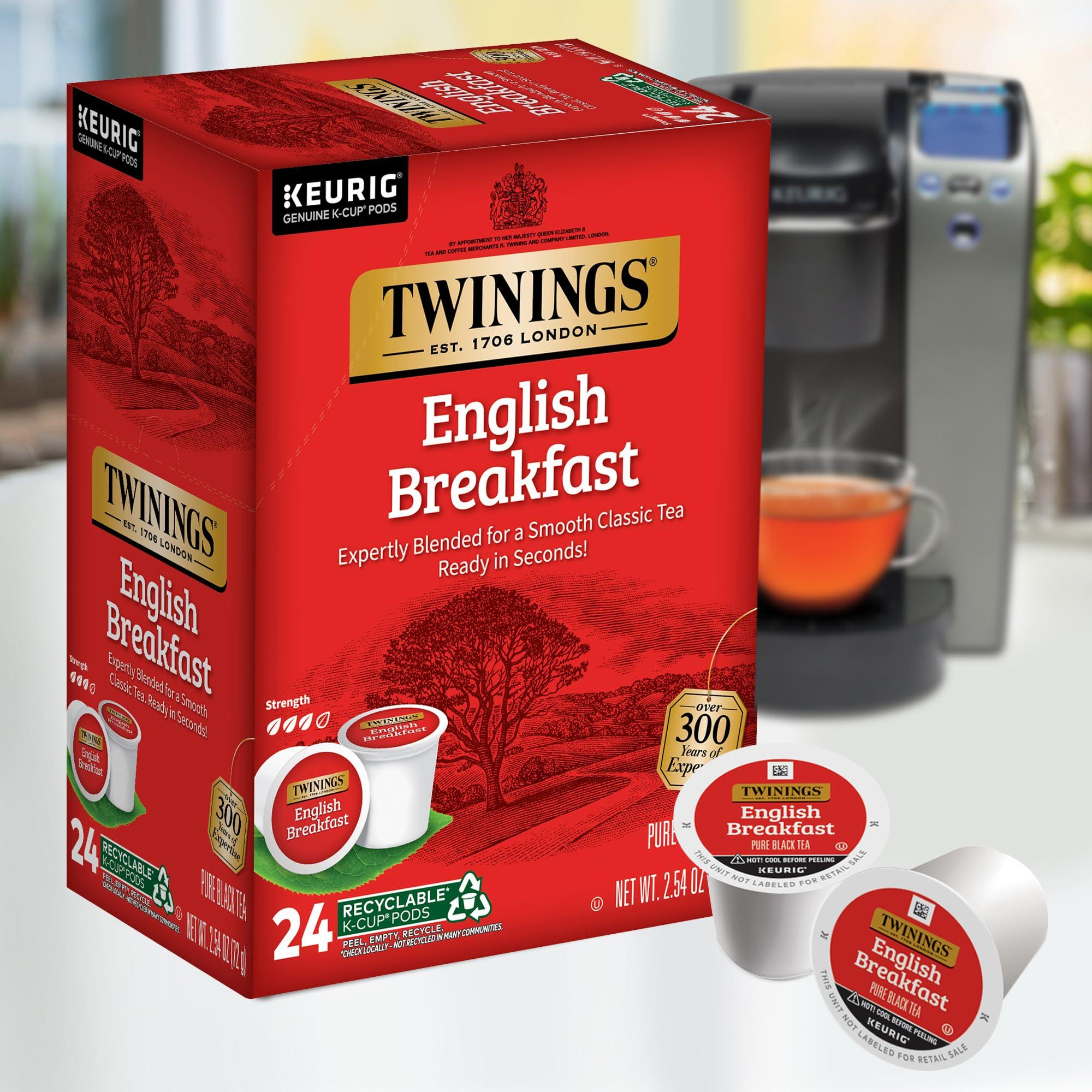 Twinings English Breakfast Black Tea K-Cup Pods for Keurig, 24 Count (Pack of 1), Smooth, Flavourful, Robust, Caffeinated, Enjoy Hot or Iced - Image 3