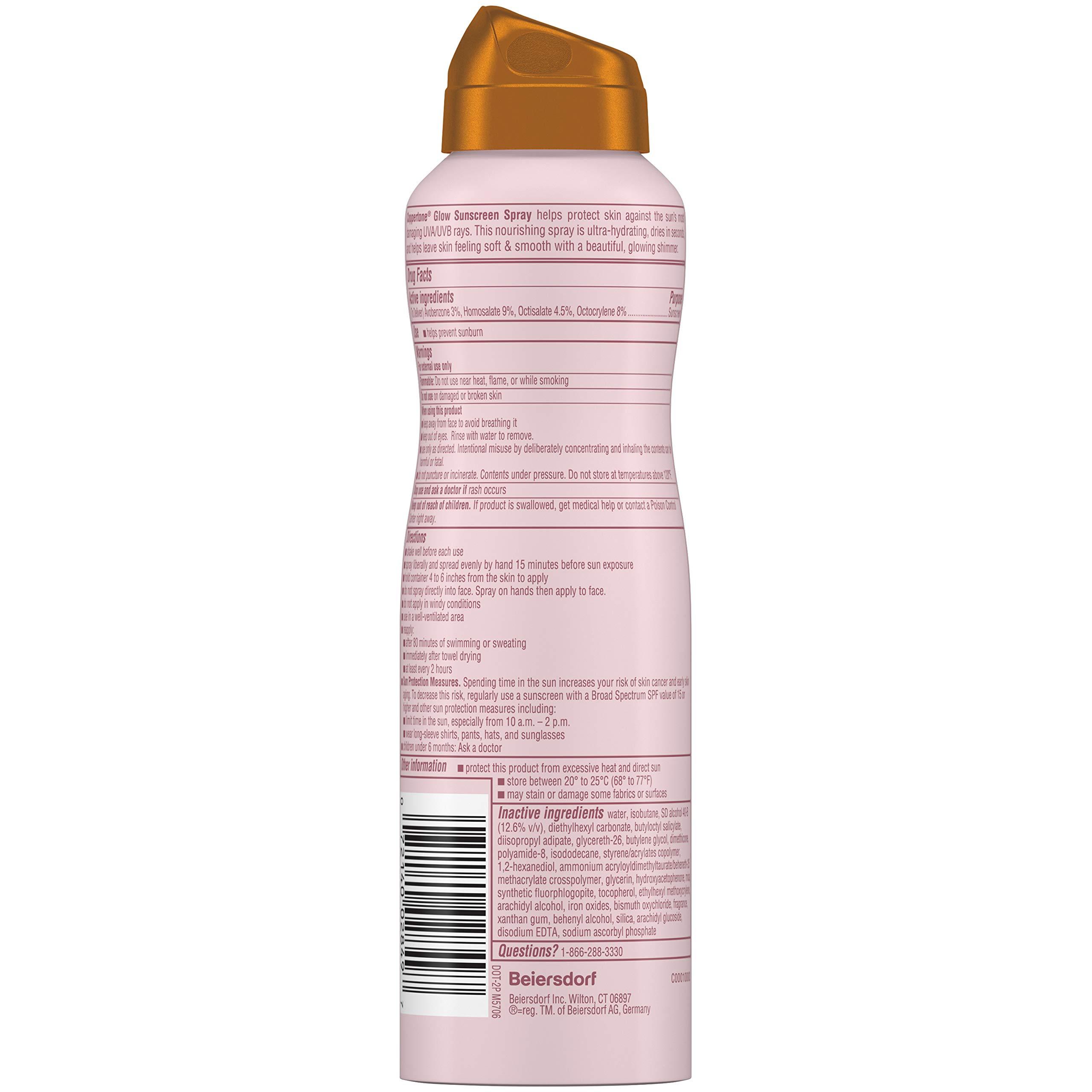 Coppertone Glow with Shimmer Sunscreen Spray, Water Resistant, Broad Spectrum SPF 30, 5 Oz Spray - Image 2