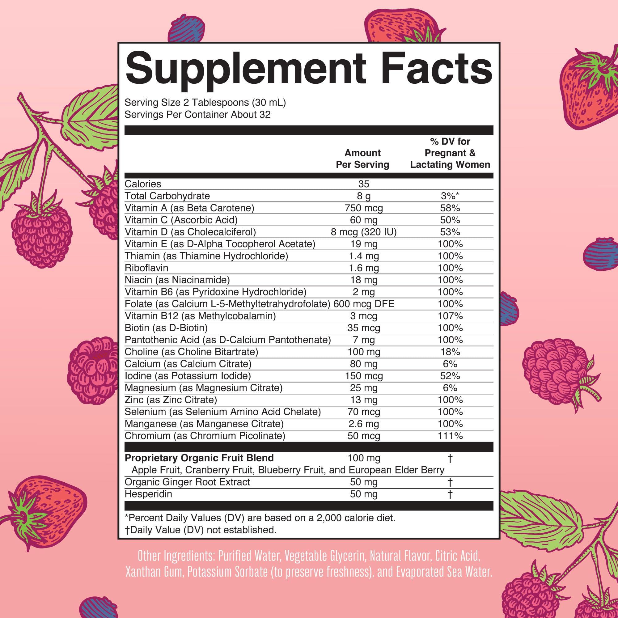 MaryRuth Organics Postnatal & Prenatal Vitamins for Women | Sugar Free | Womens Multivitamin for Pre-Conception, Pregnancy & Nursing | Ginger | Selenium | Folate | Vegan | Non-GMO | Gluten Free | 32oz - Image 2